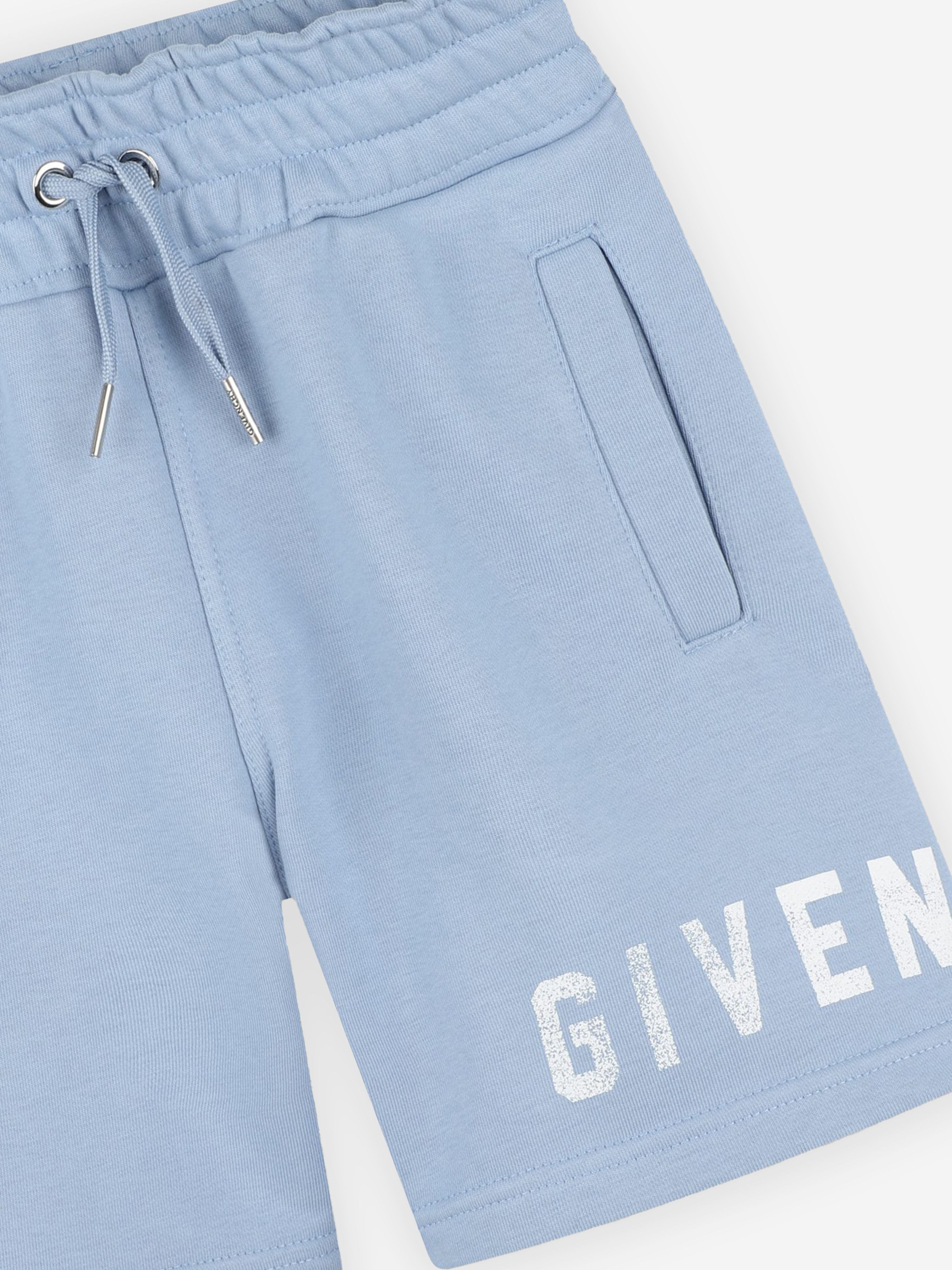 Givenchy Boys Logo Print Shorts in Blue