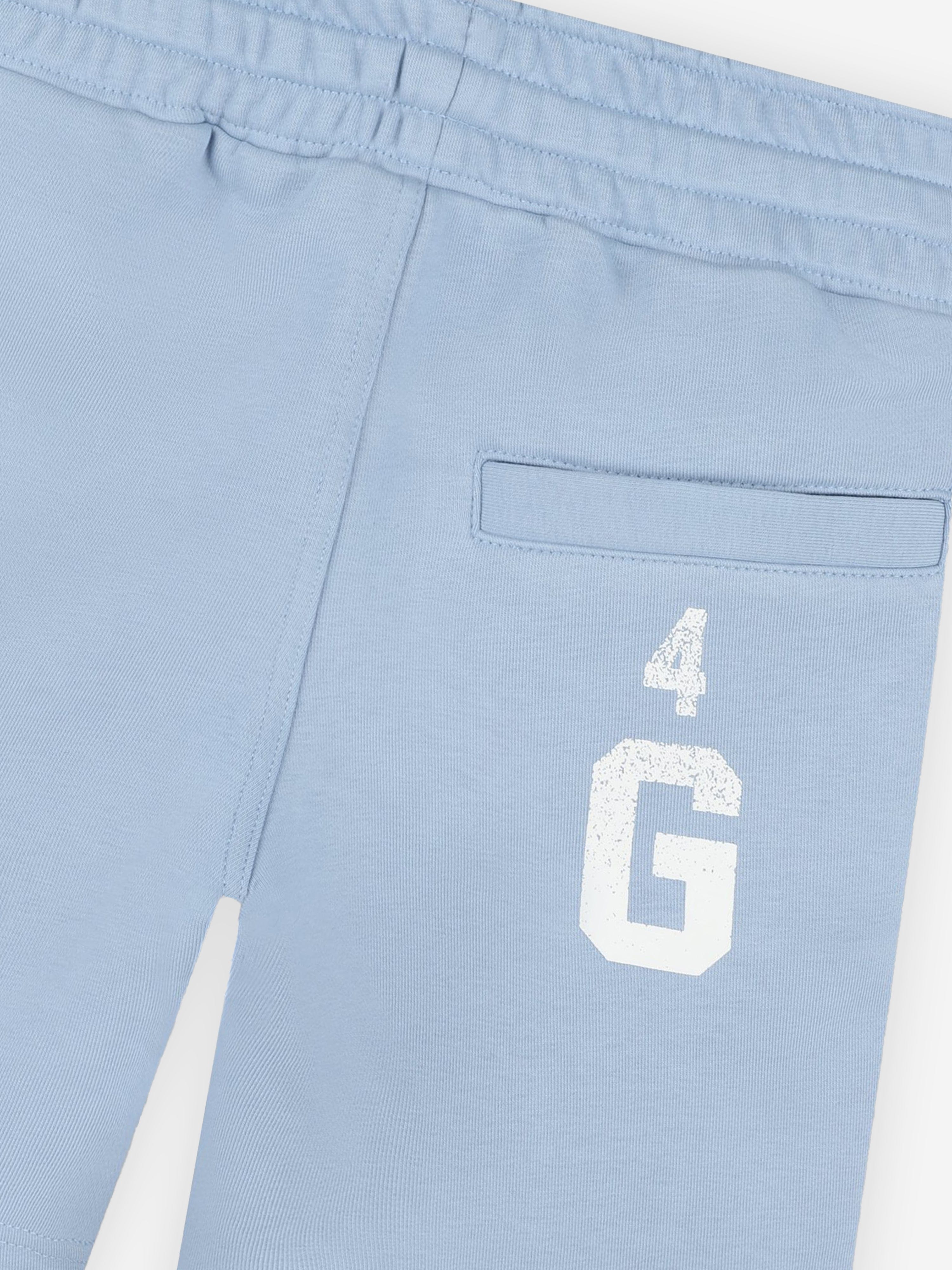 Givenchy Boys Logo Print Shorts in Blue