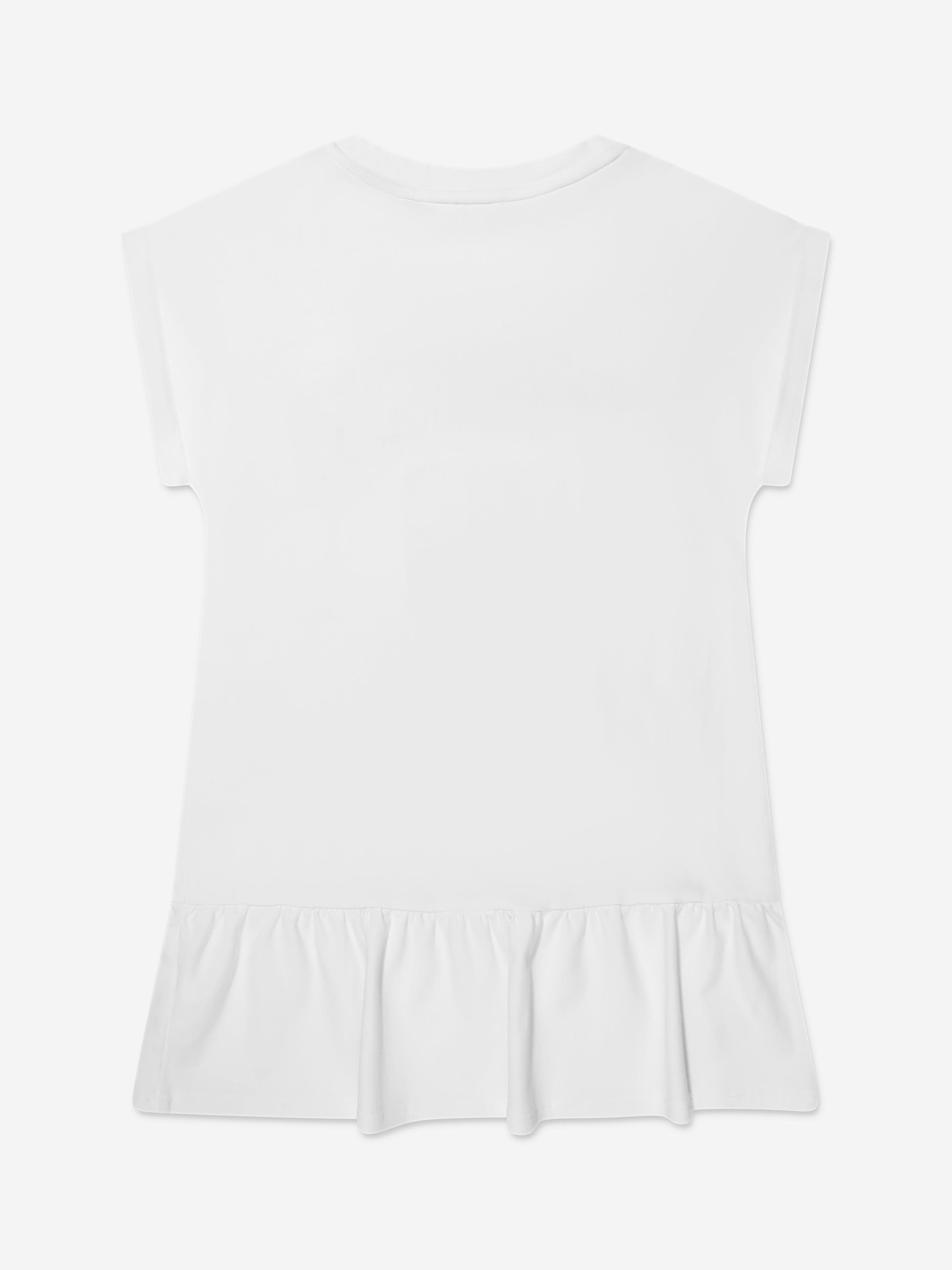 Givenchy Girls Logo Applique Dress in White