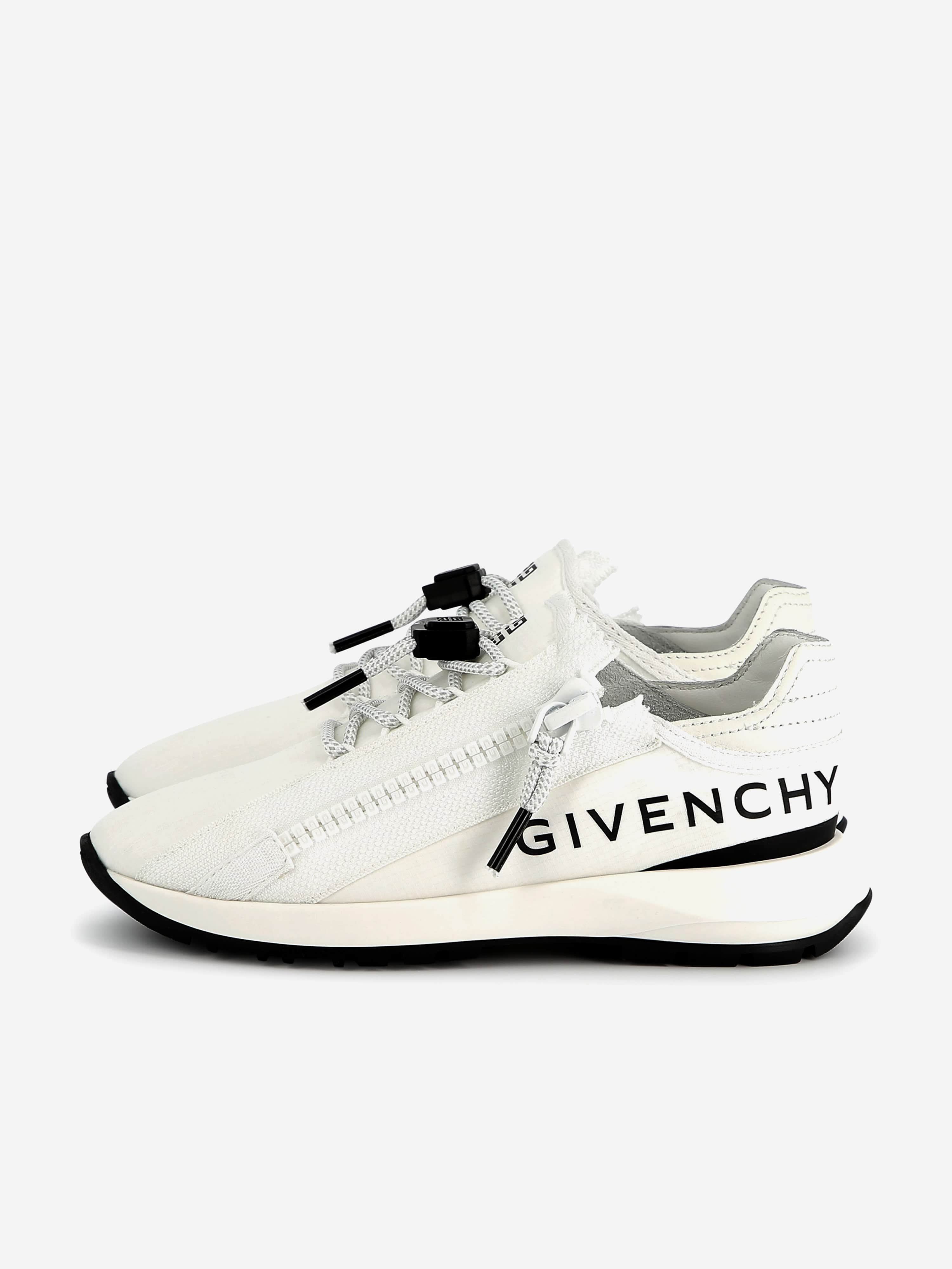 Givenchy Boys Logo Zip Trainers in White