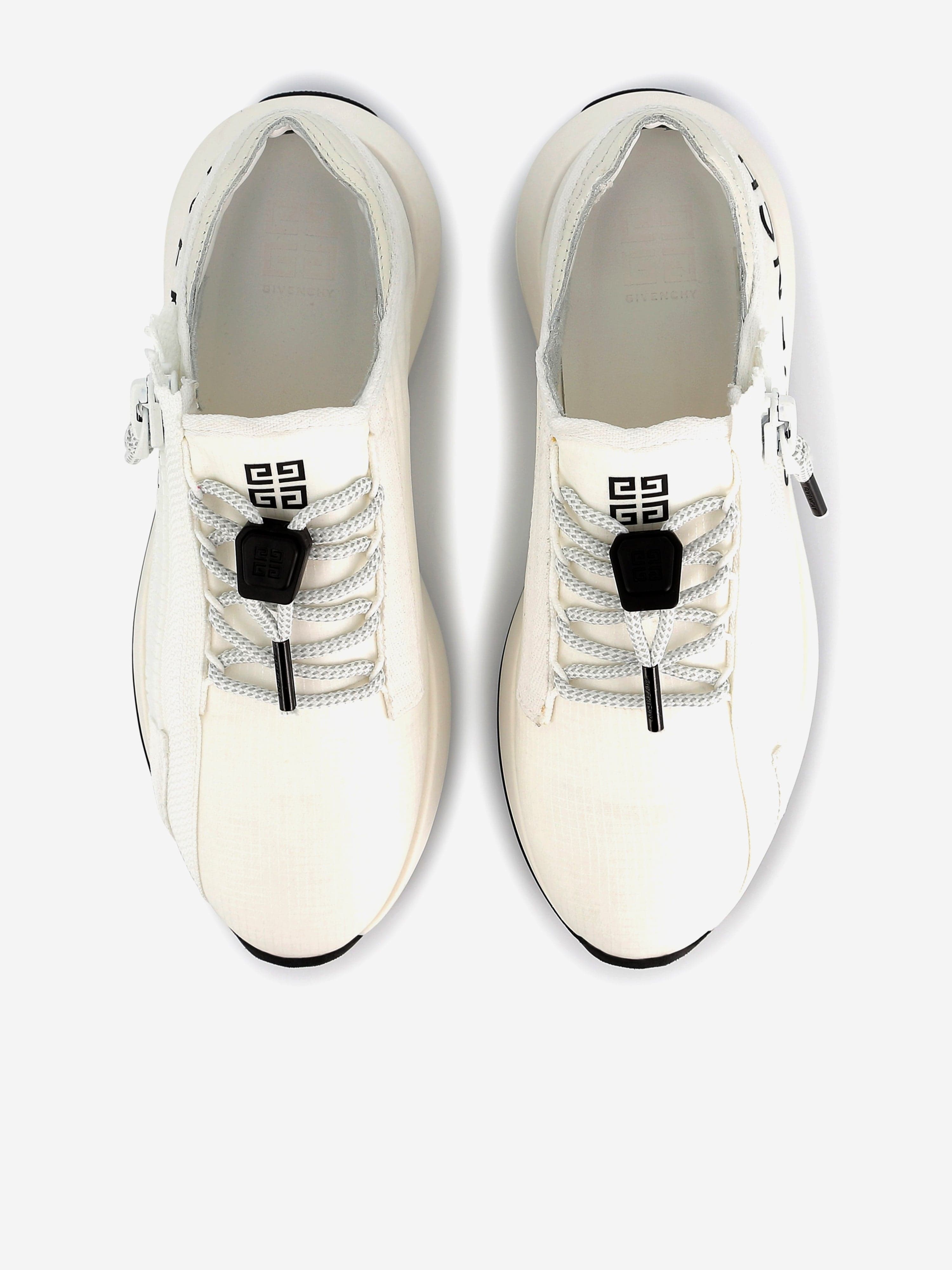 Givenchy Boys Logo Zip Trainers in White