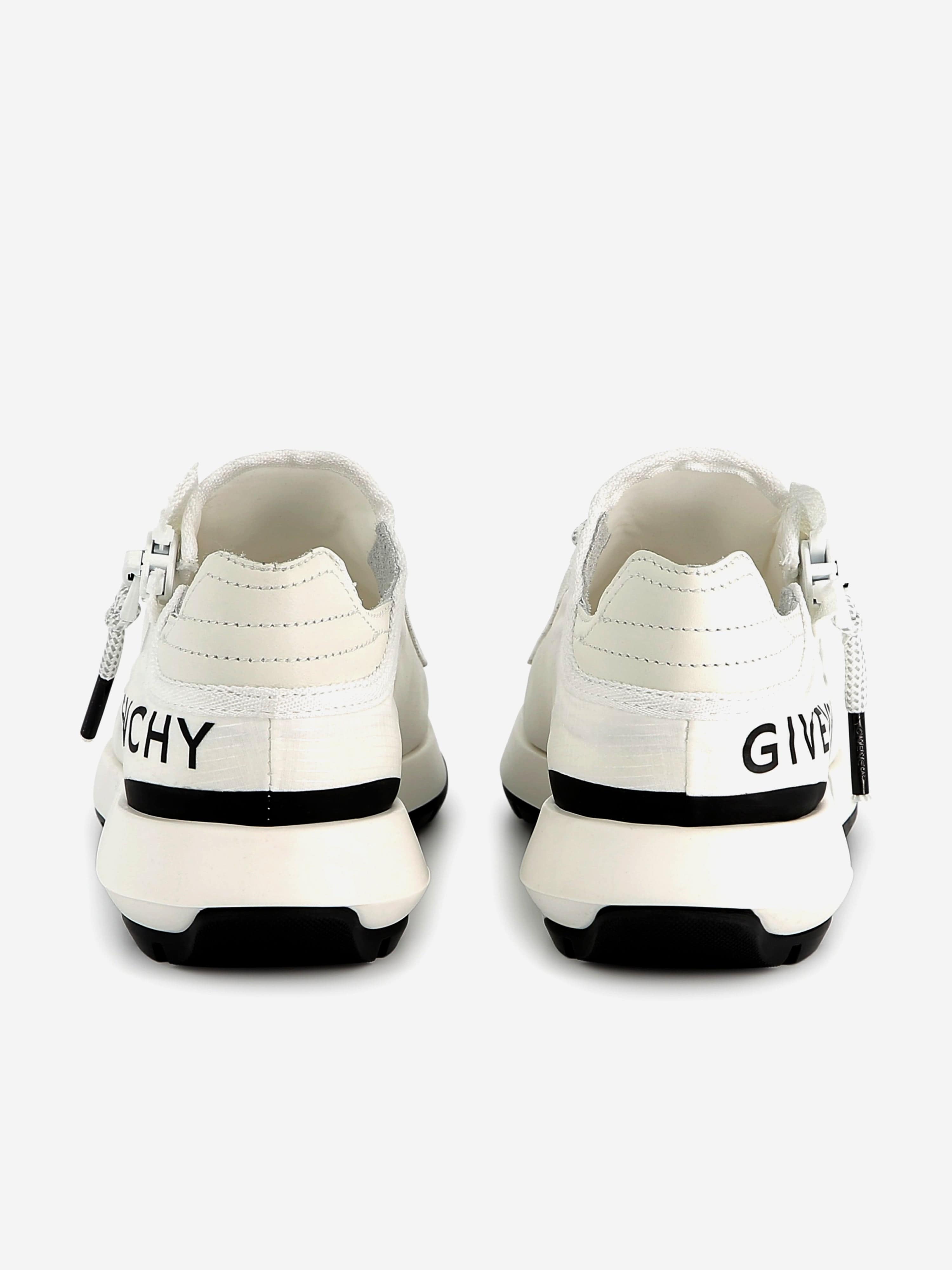Givenchy Boys Logo Zip Trainers in White