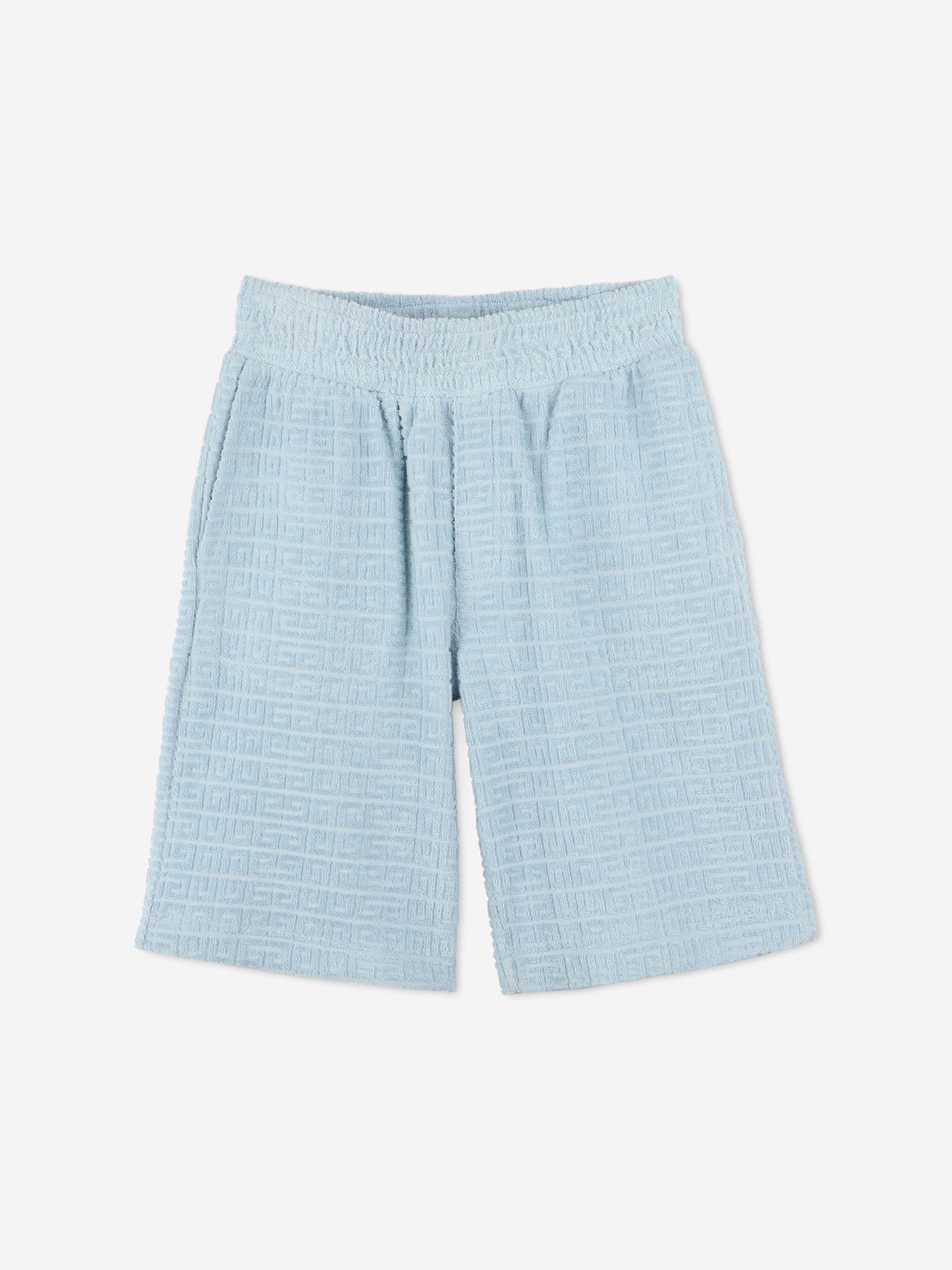 Givenchy Boys 4G Jacquard Shorts in Blue