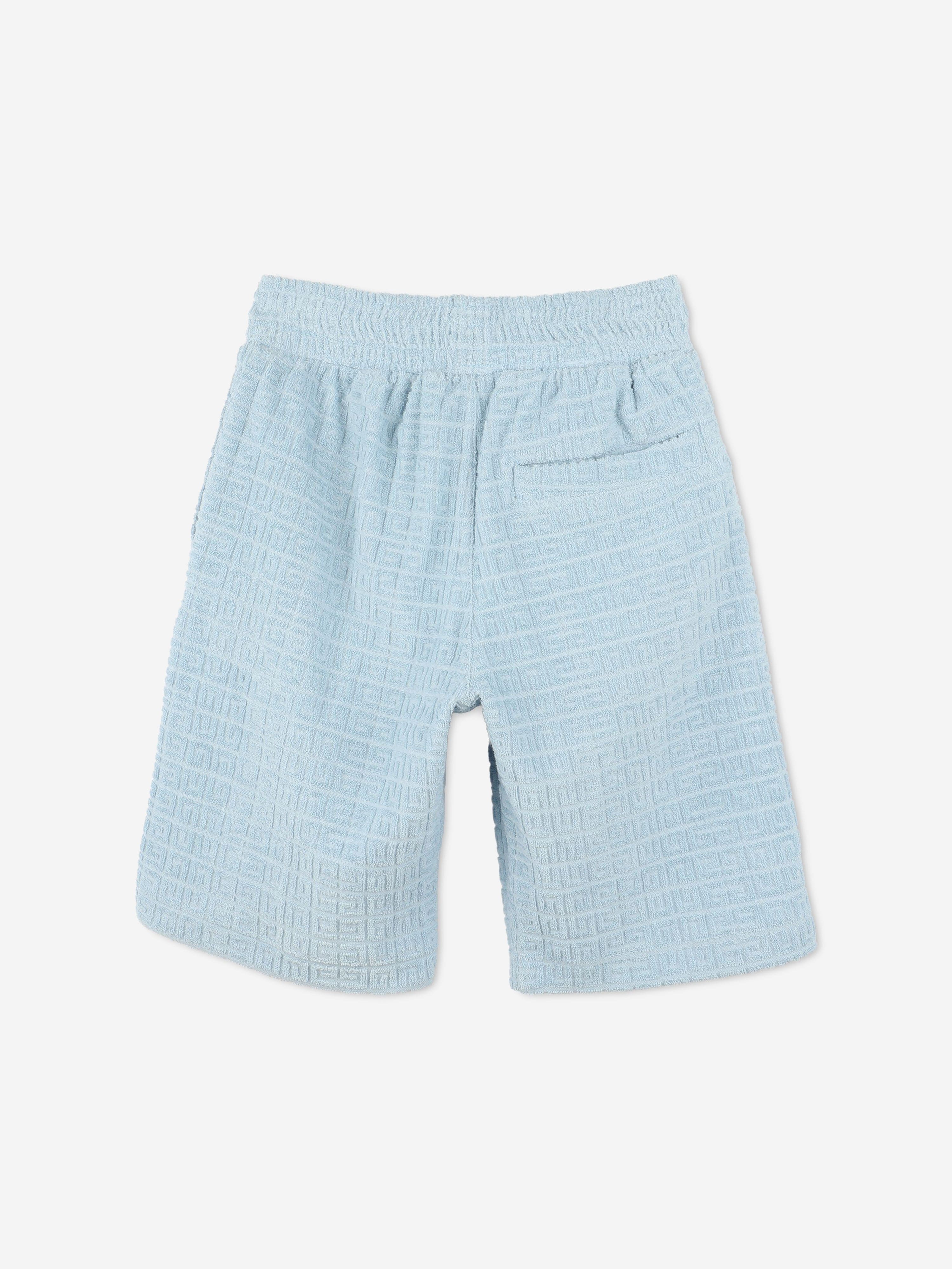 Givenchy Boys 4G Jacquard Shorts in Blue