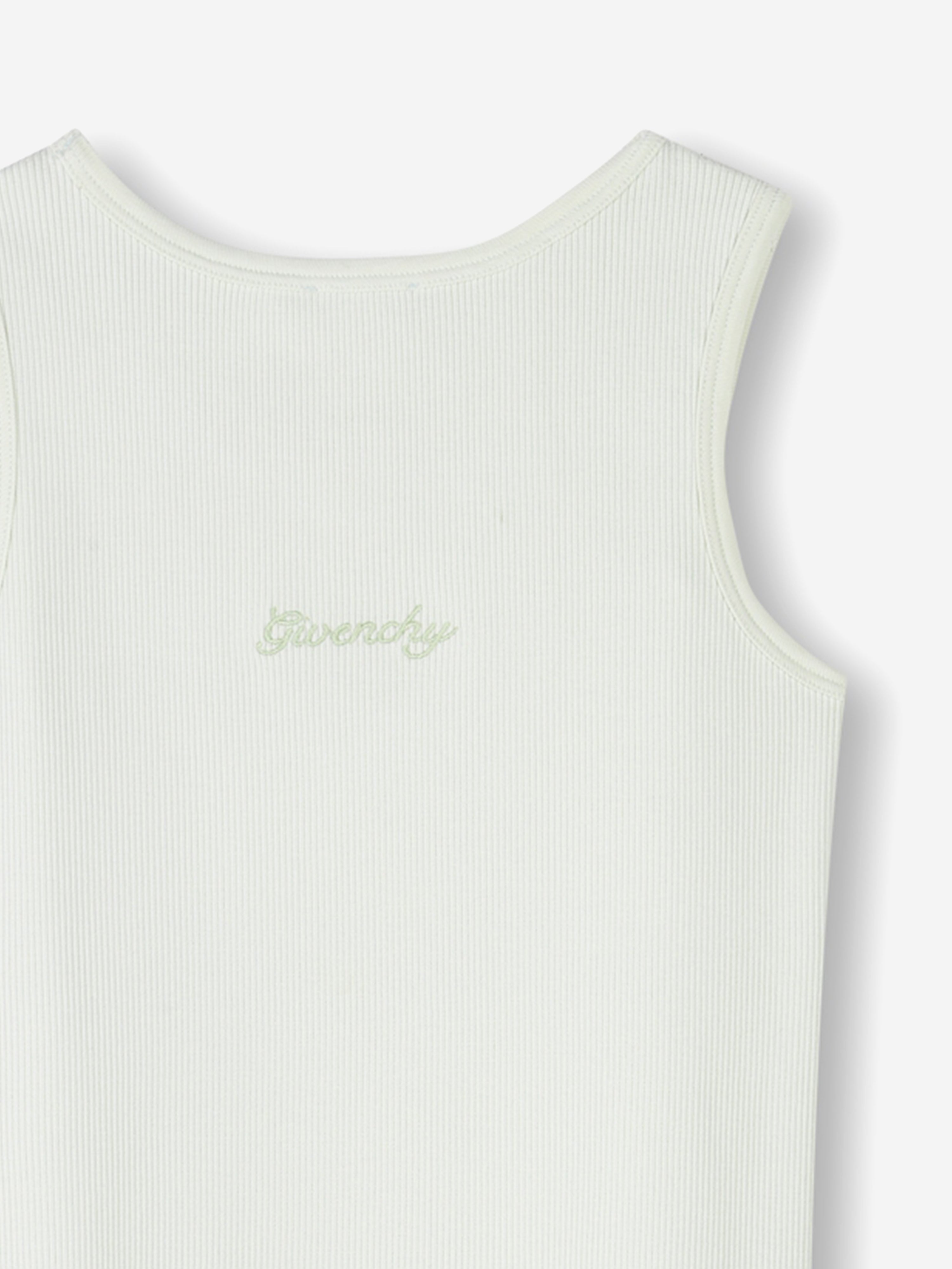 Givenchy Girls Ribbed Logo Tank Dress in Green