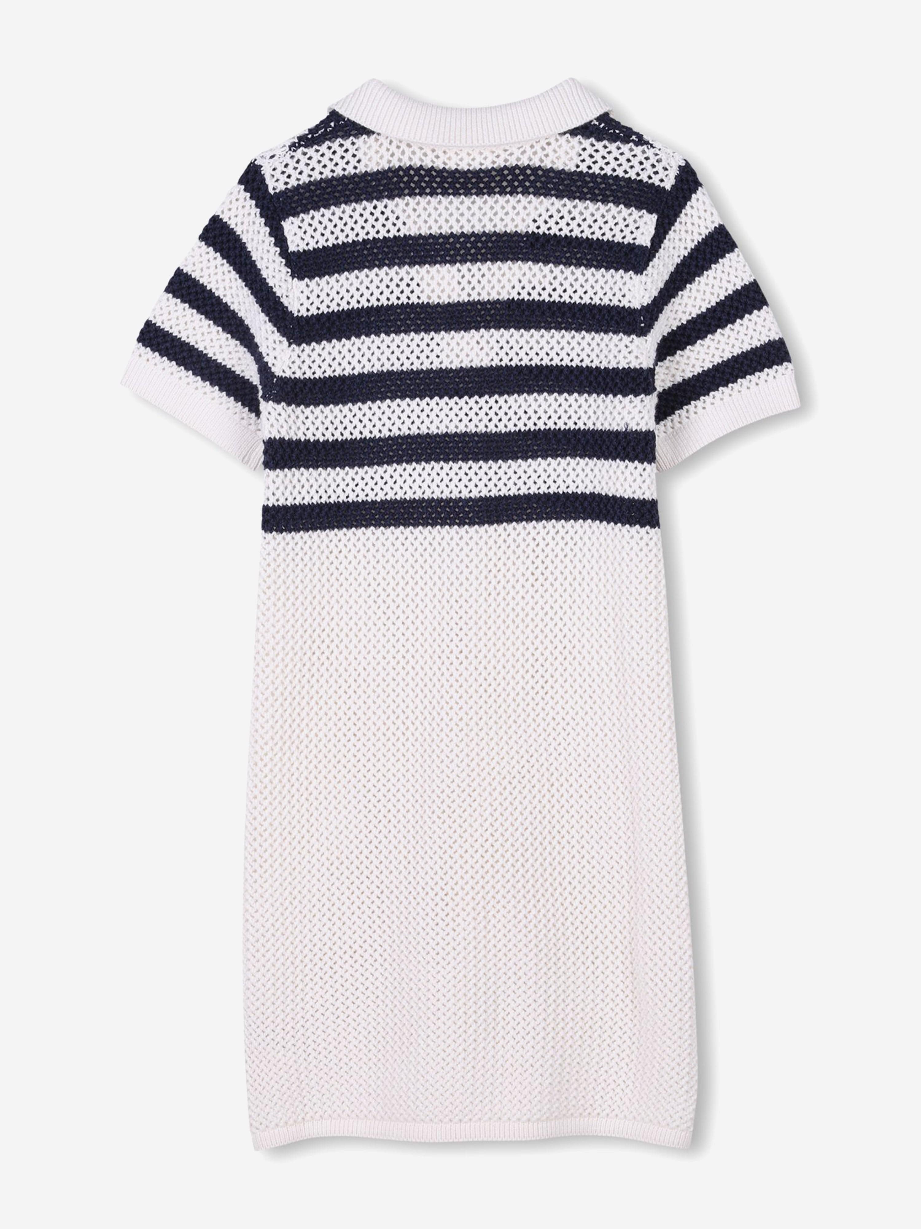 Givenchy Girls Striped Knitted Dress in White
