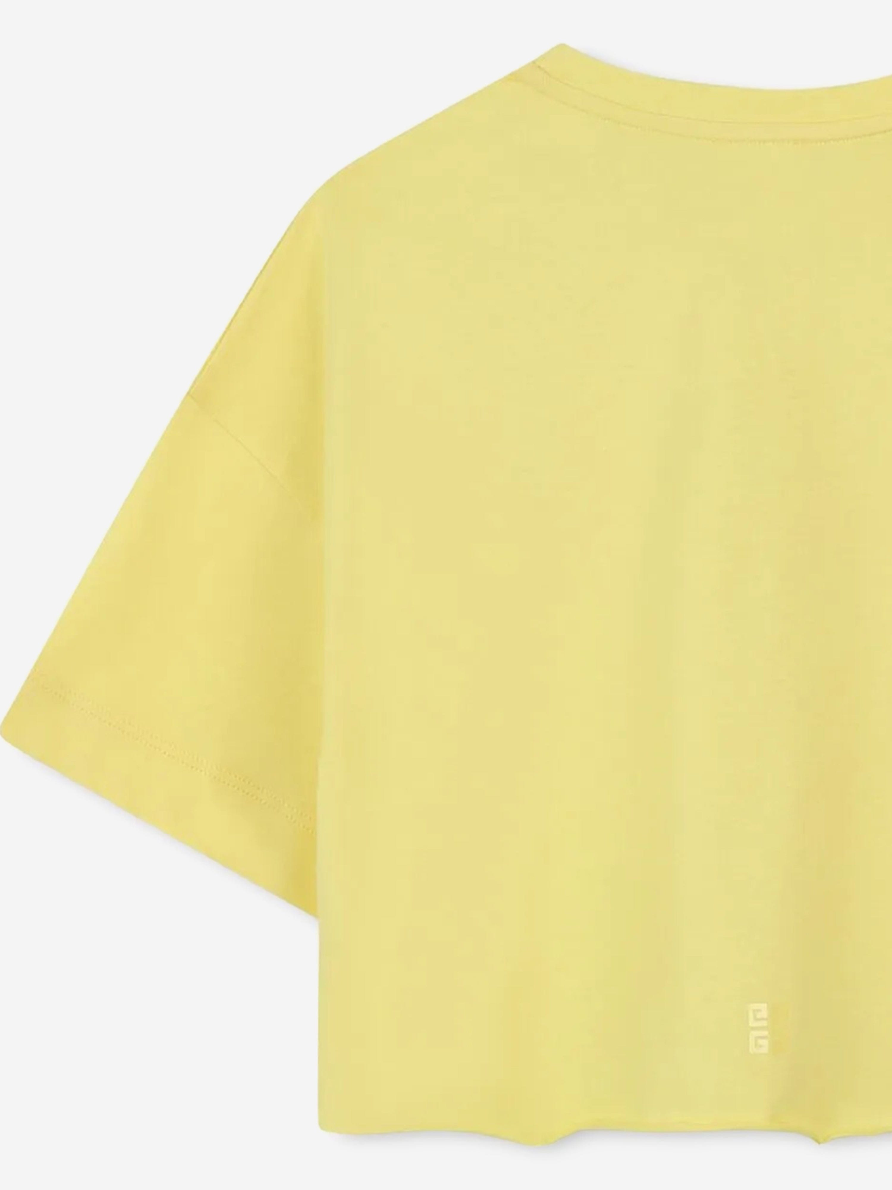 Givenchy Girls Logo Print T-Shirt in Yellow