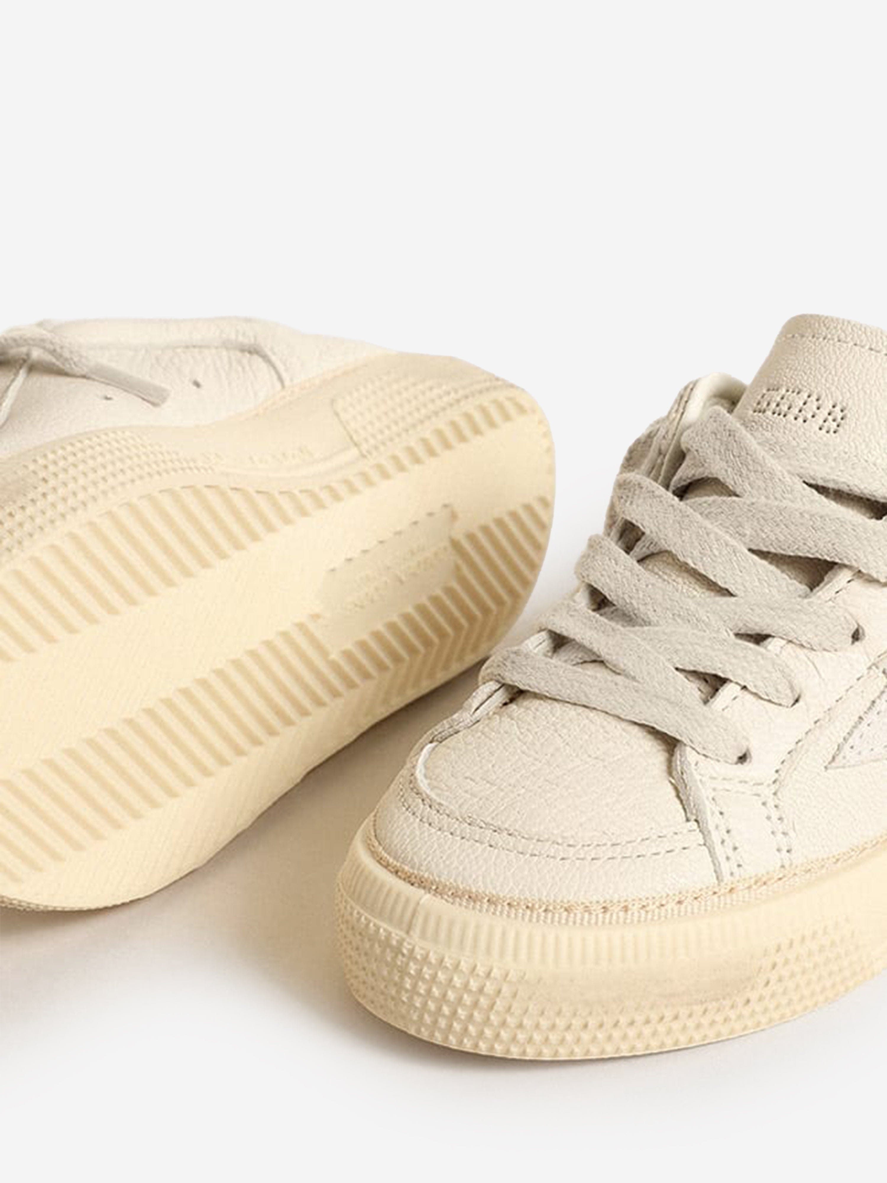 Golden Goose Kids Leather and Suede Star May Trainers in White