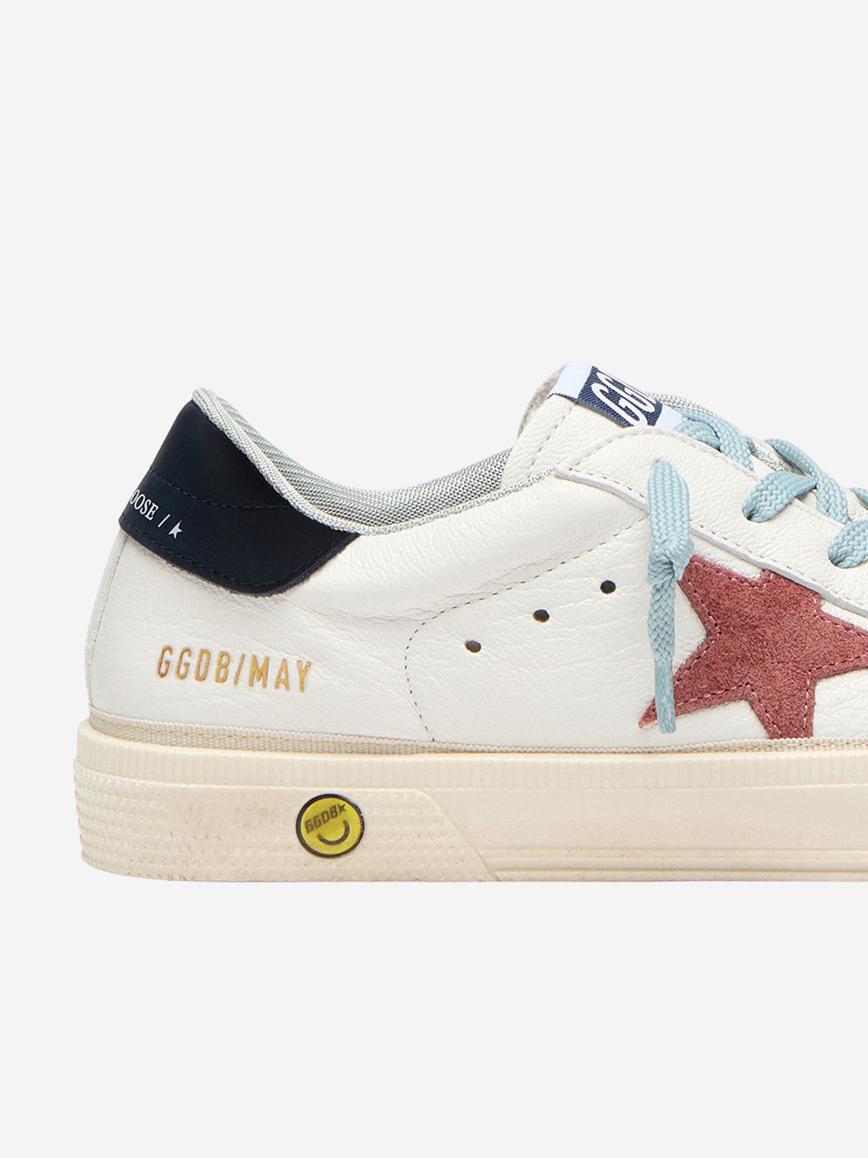 Golden Goose Kids Leather and Suede Star May Trainers in White