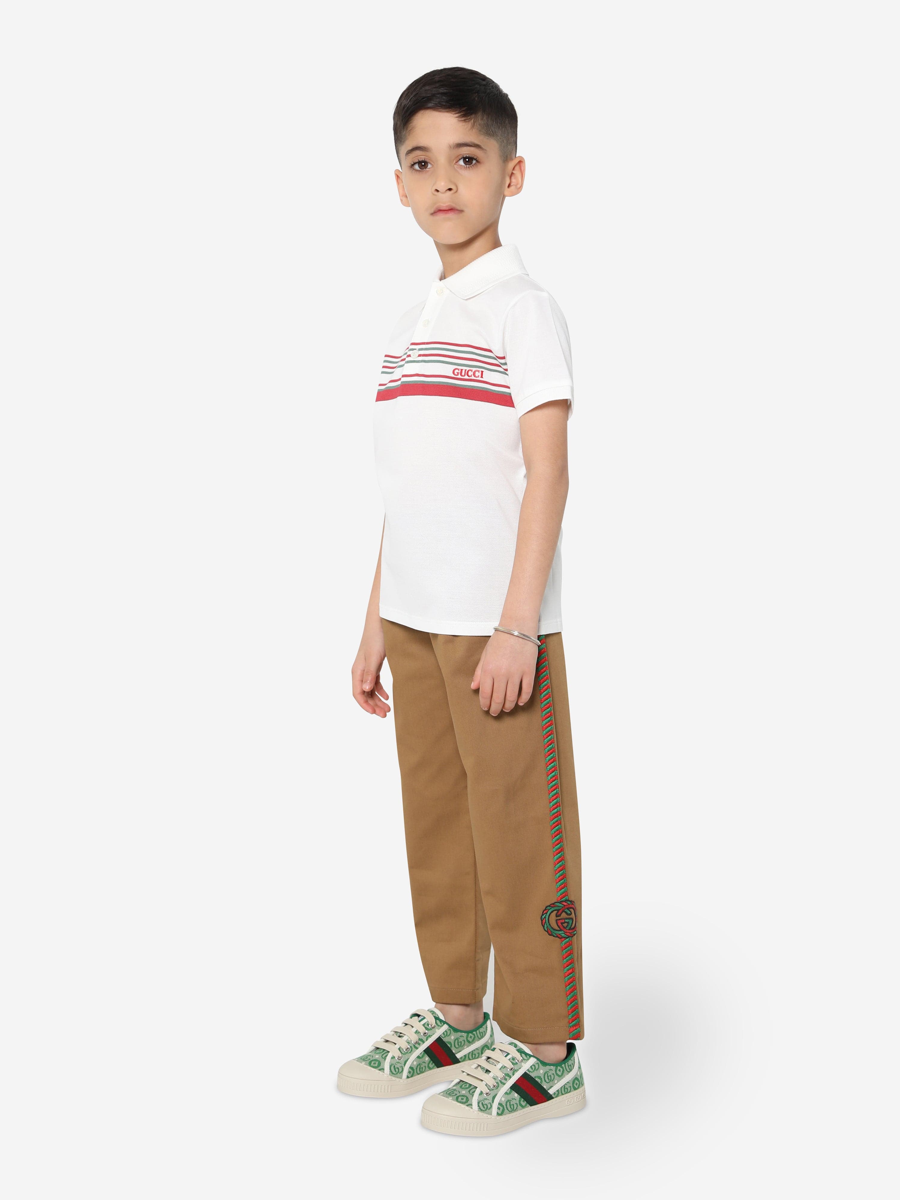 Gucci Boys Beige Gabardine Trousers