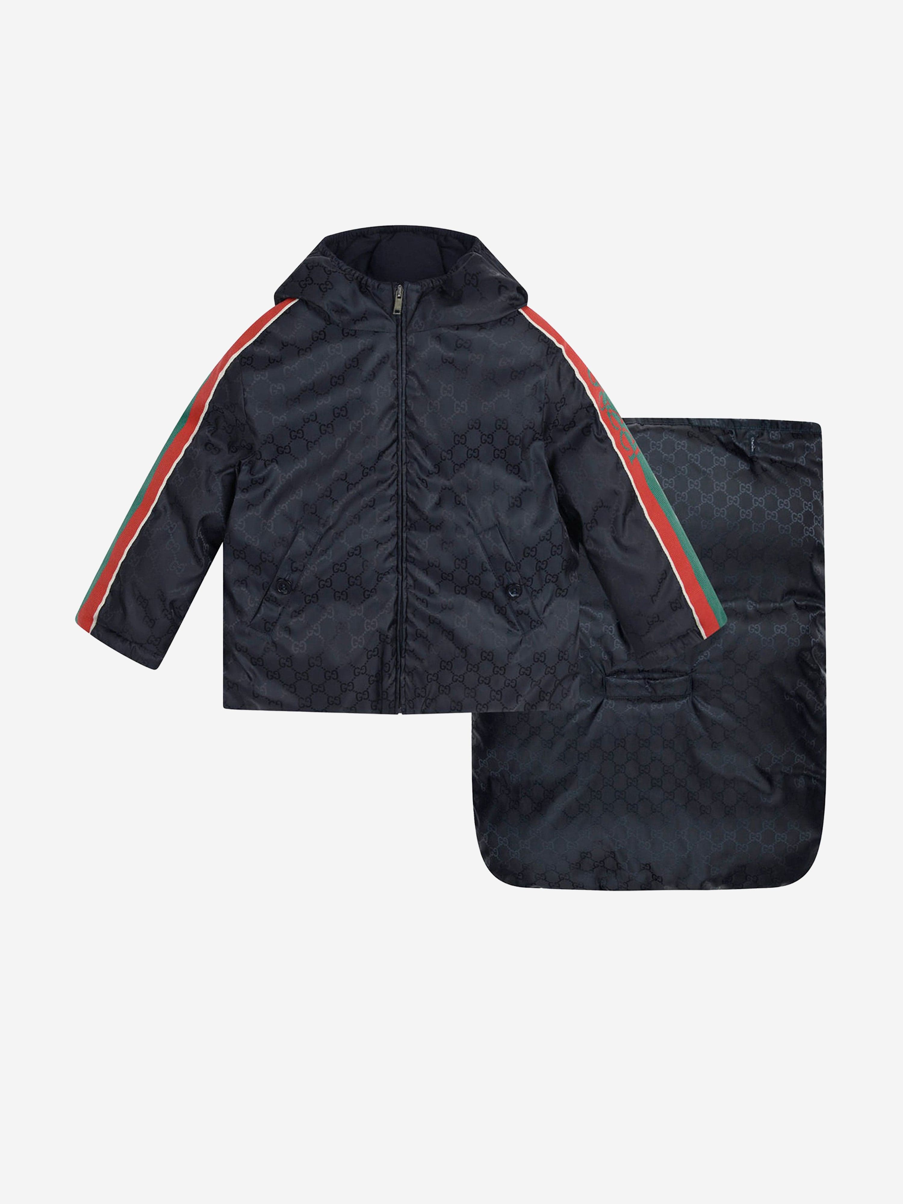 Gucci Baby Boys Jacquard Trims Jacket with Sleep Bag Attachment