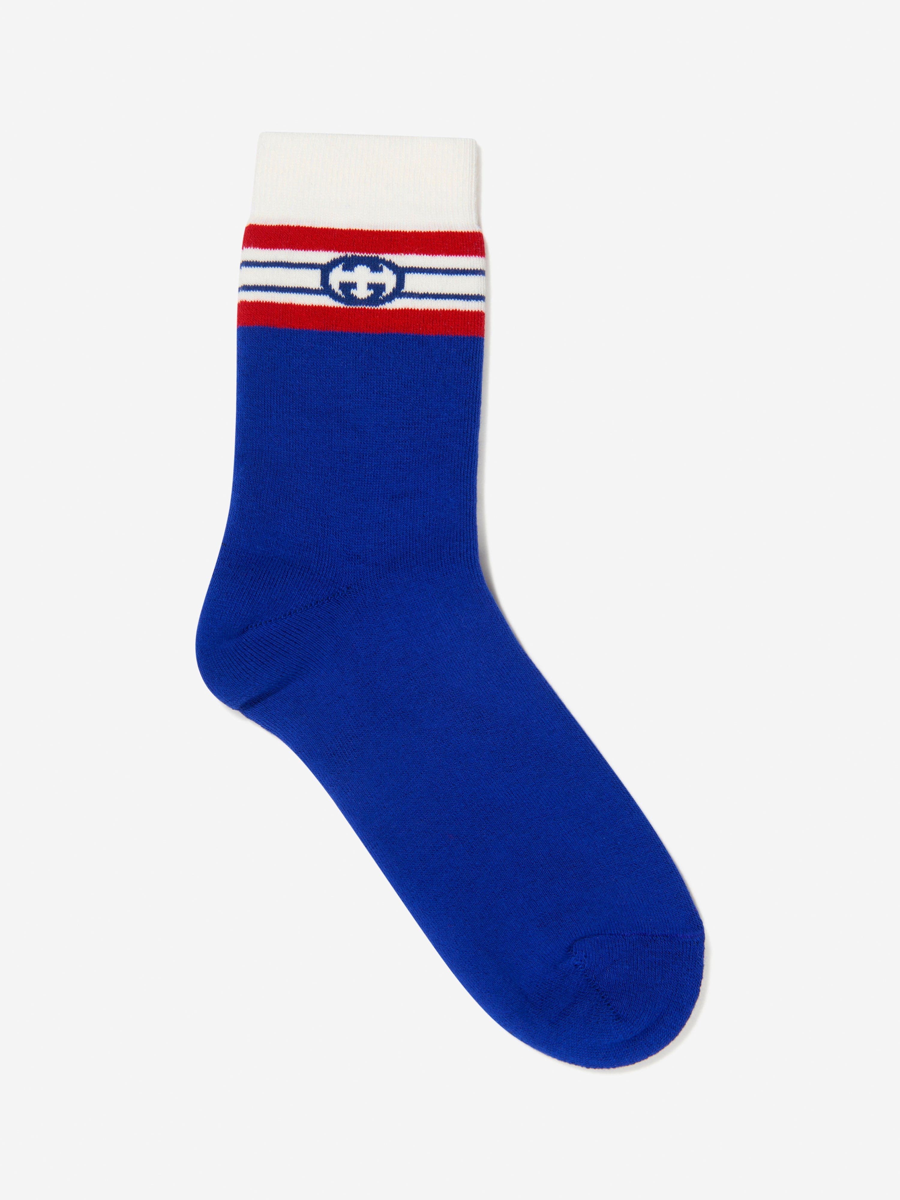 Gucci Kids Interlocking G Socks in Blue