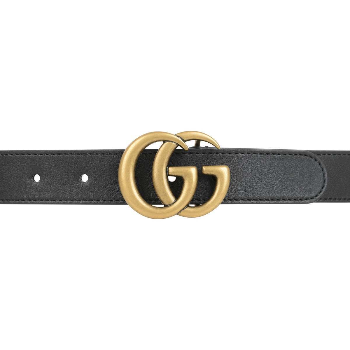 Gucci Kids Leather GG Belt in Black