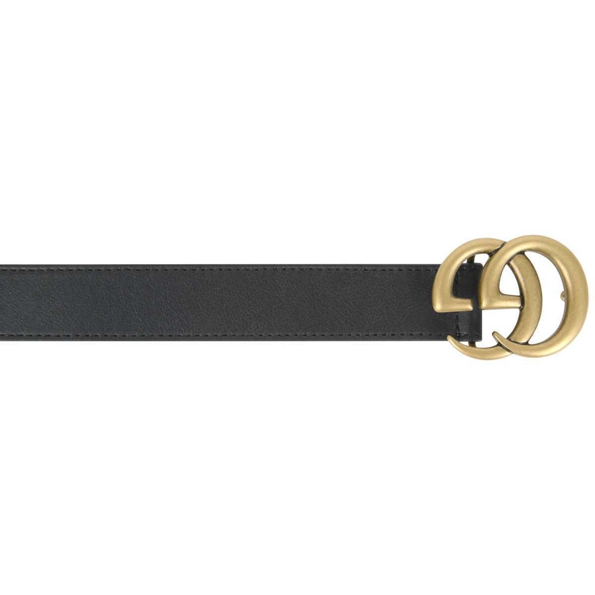 Gucci Kids Leather GG Belt in Black