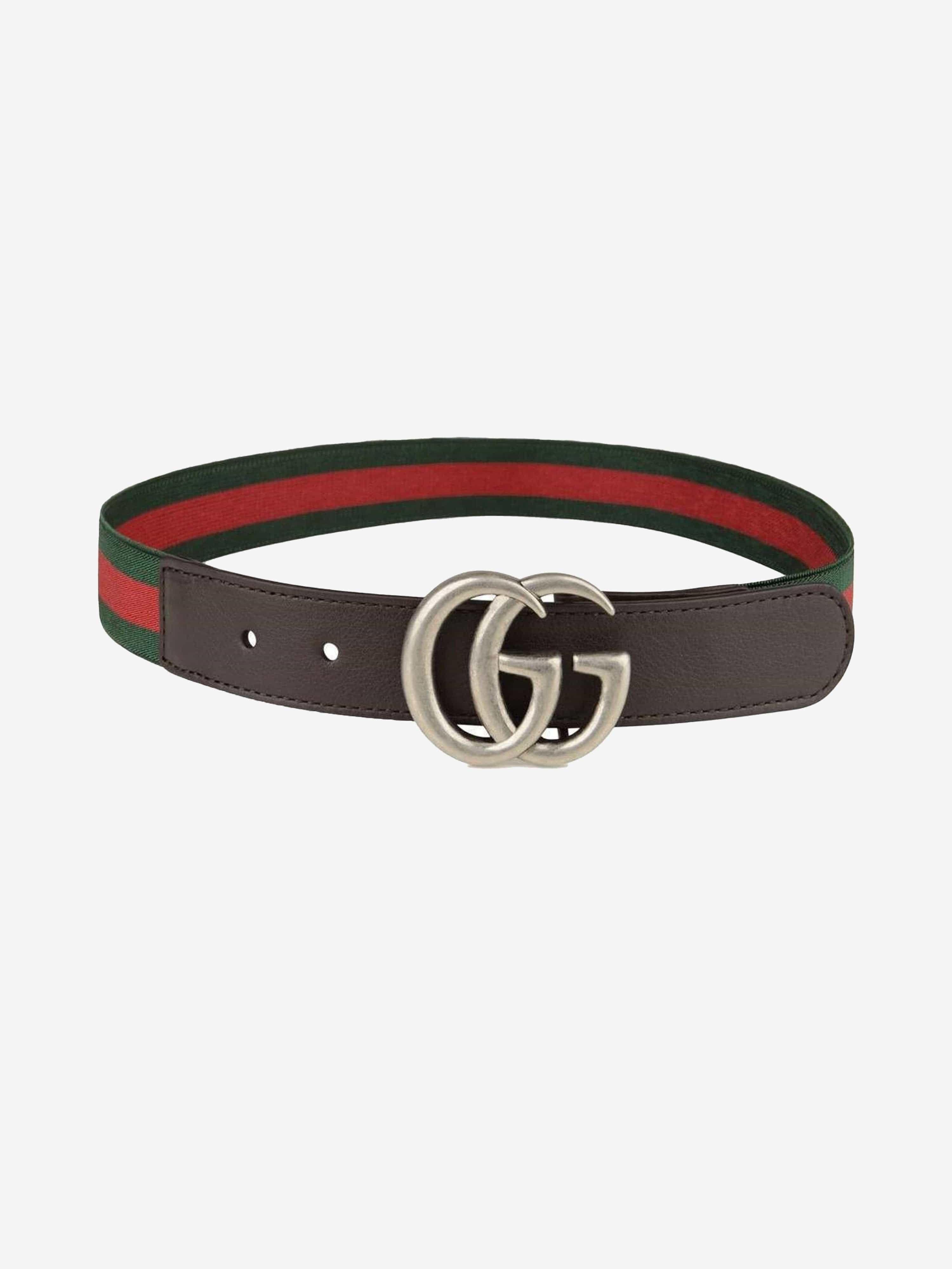 Gucci Kids Elastic Web Belt in Green