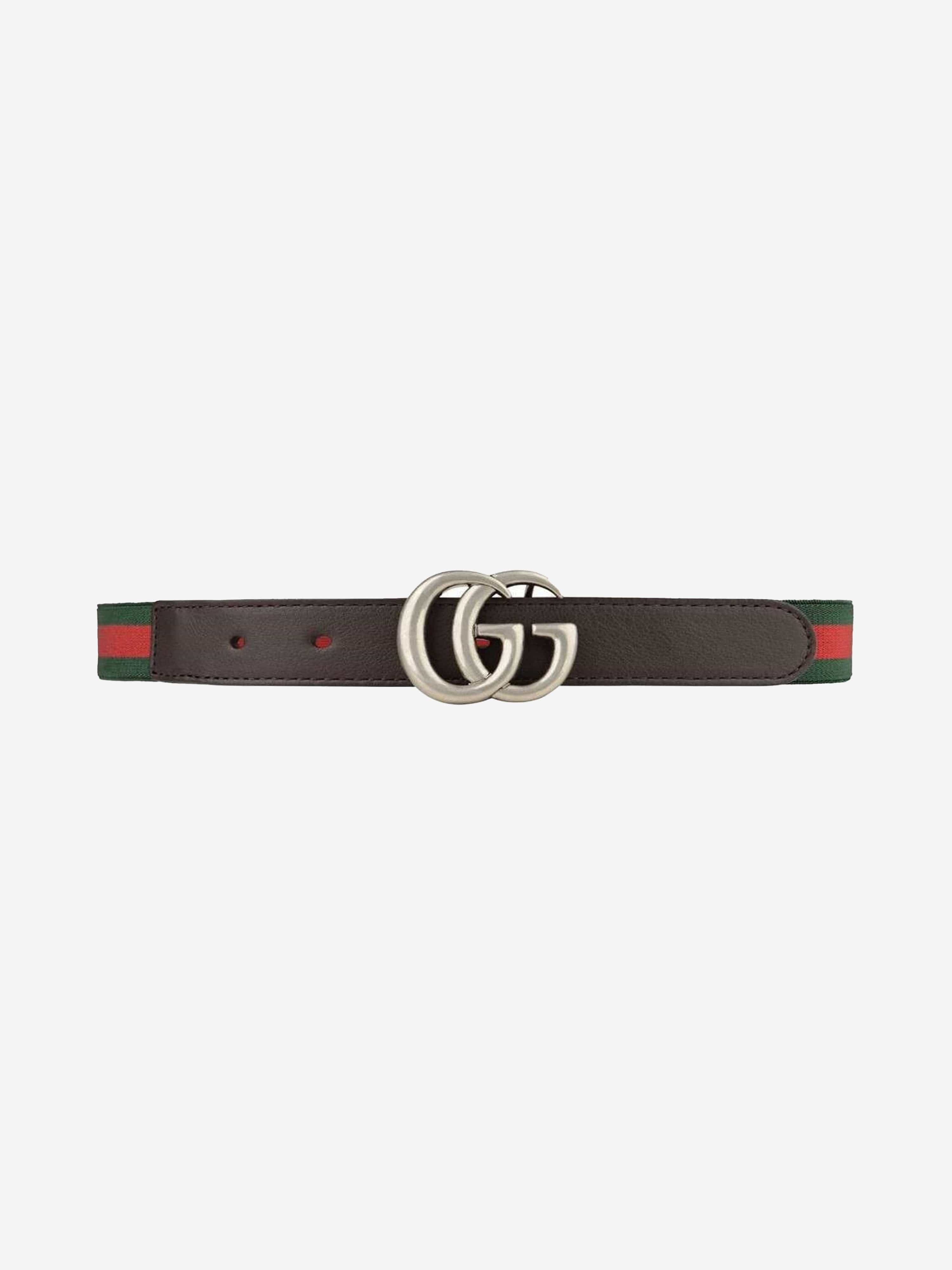 Gucci Kids Elastic Web Belt in Green