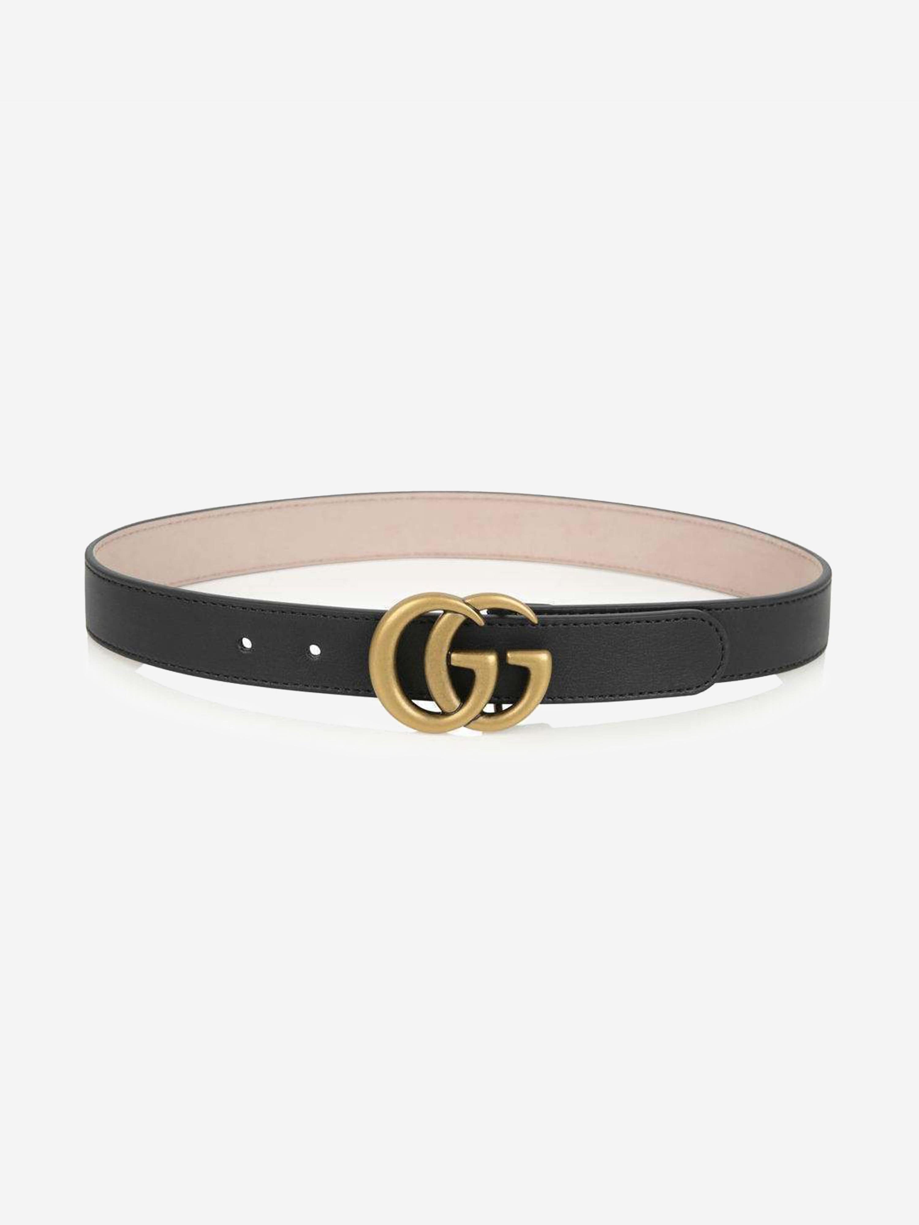 Gucci Kids Leather GG Buckle Belt