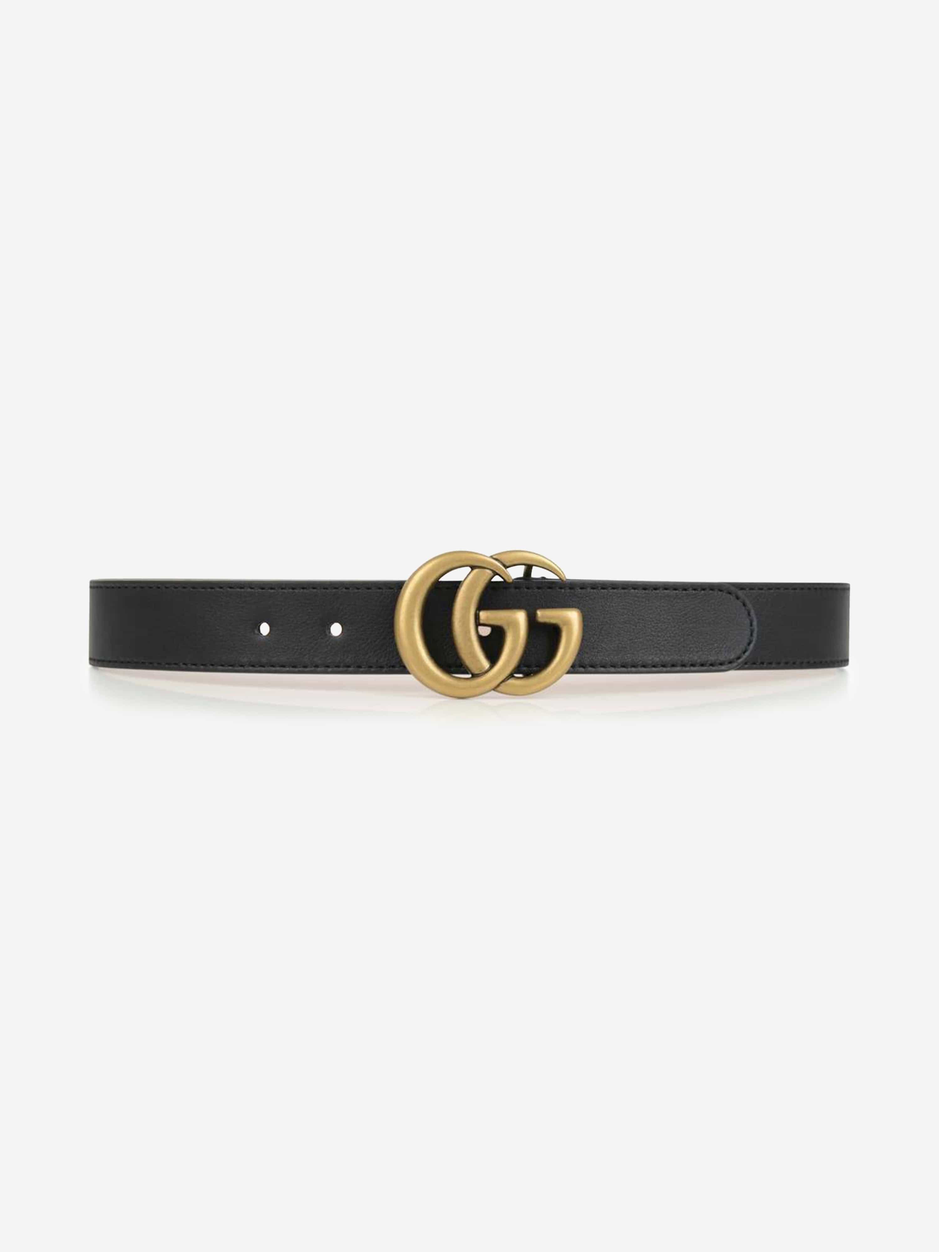 Gucci Kids Leather GG Buckle Belt