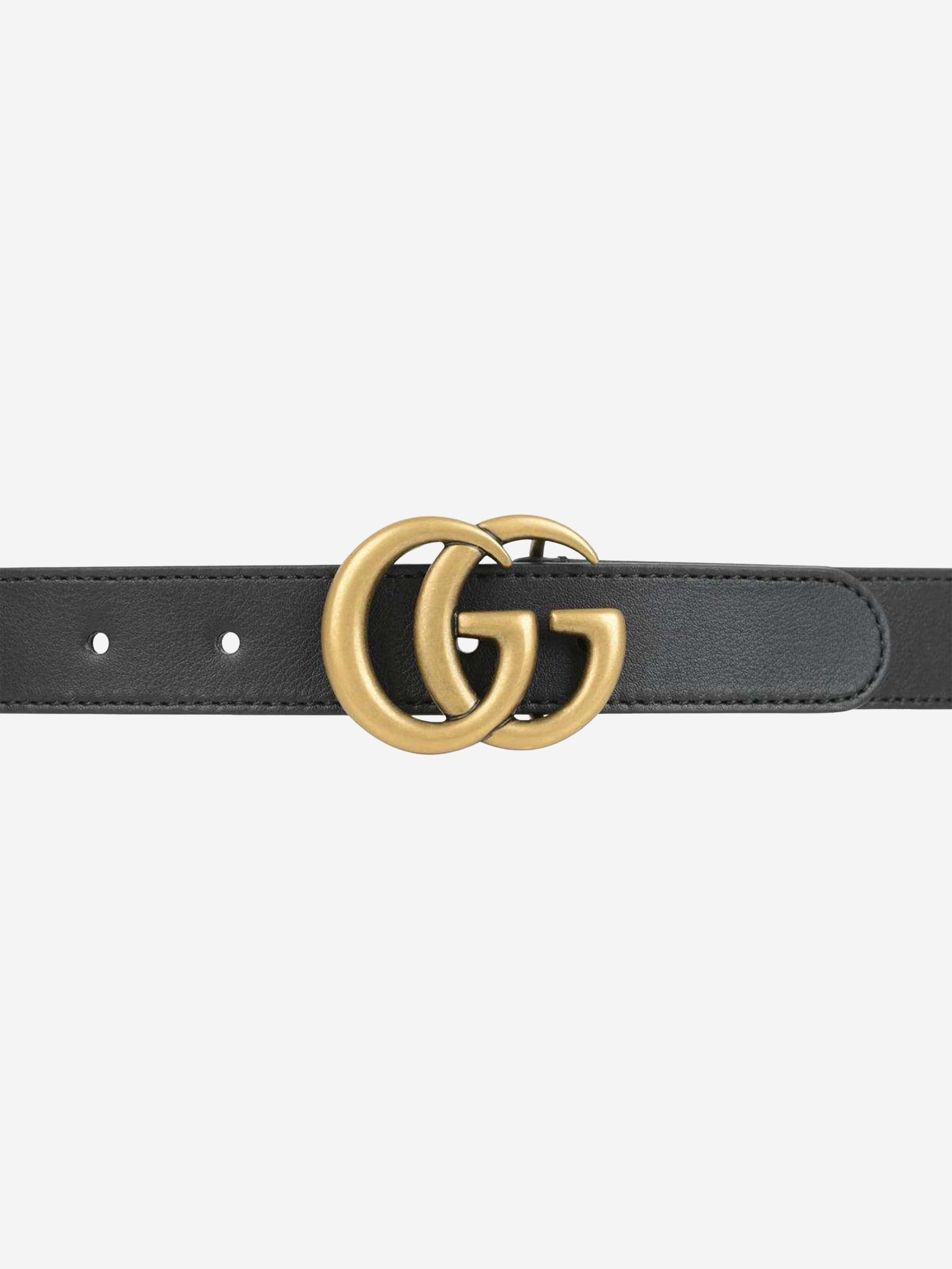 Gucci Kids Leather GG Buckle Belt