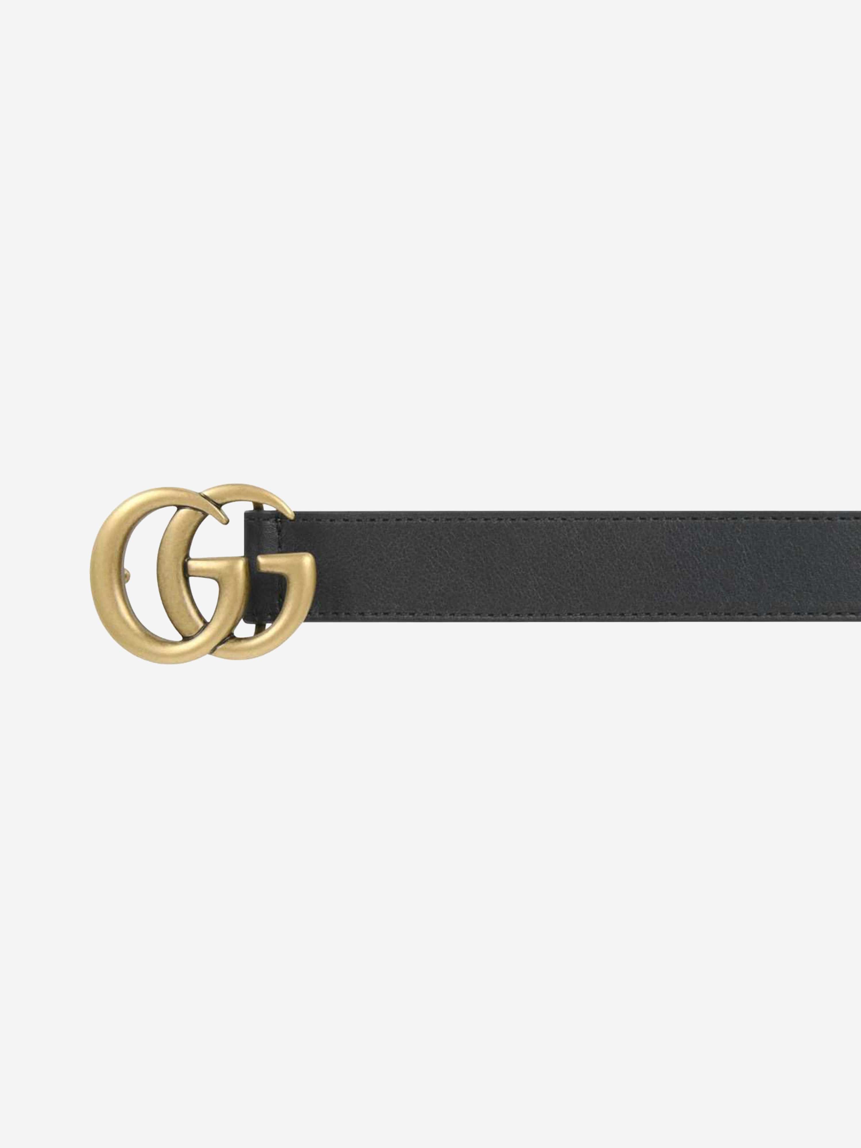 Gucci Kids Leather GG Buckle Belt