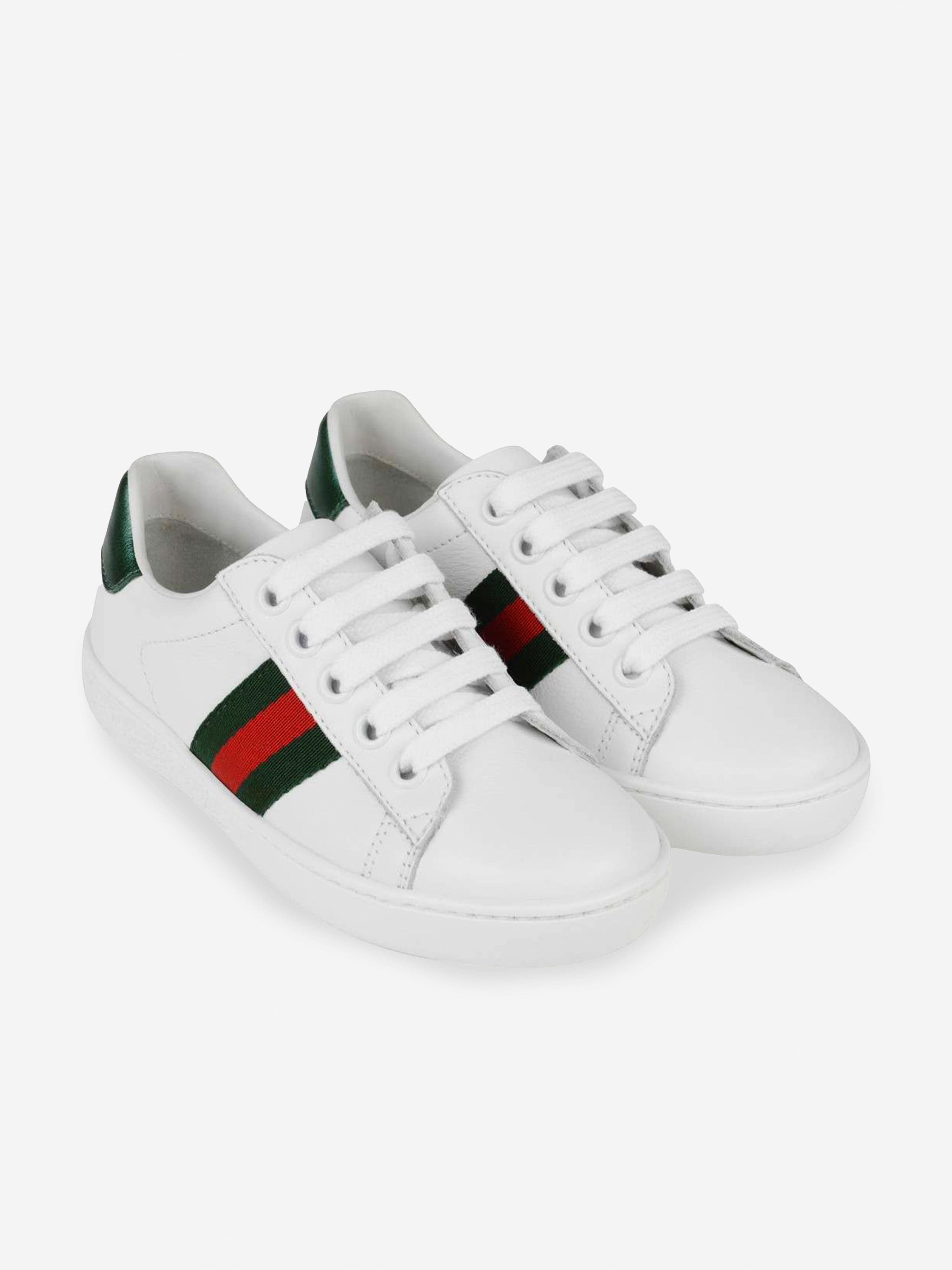 Gucci Kids Leather Ace Trainers