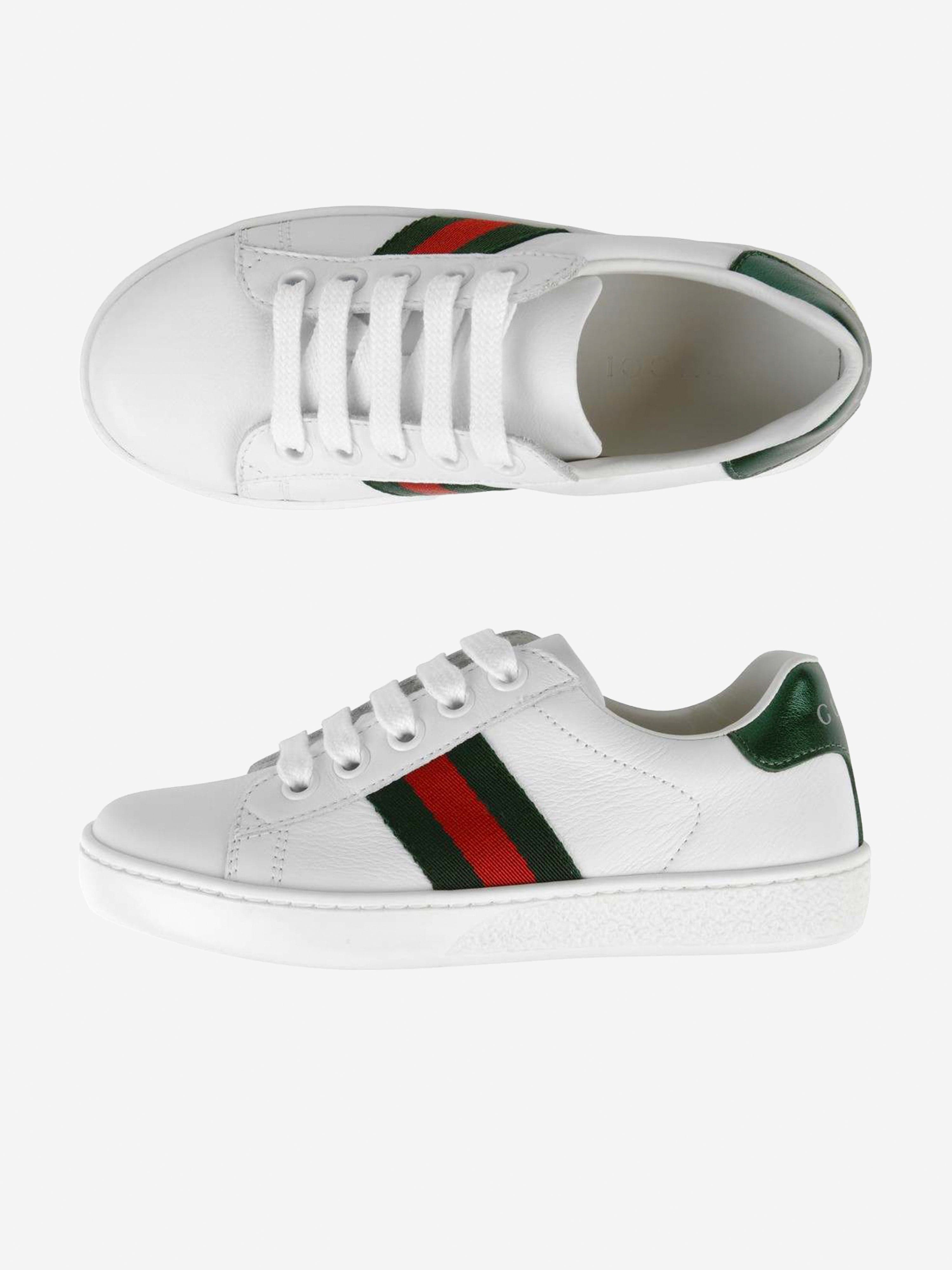 Gucci Kids Leather Ace Trainers