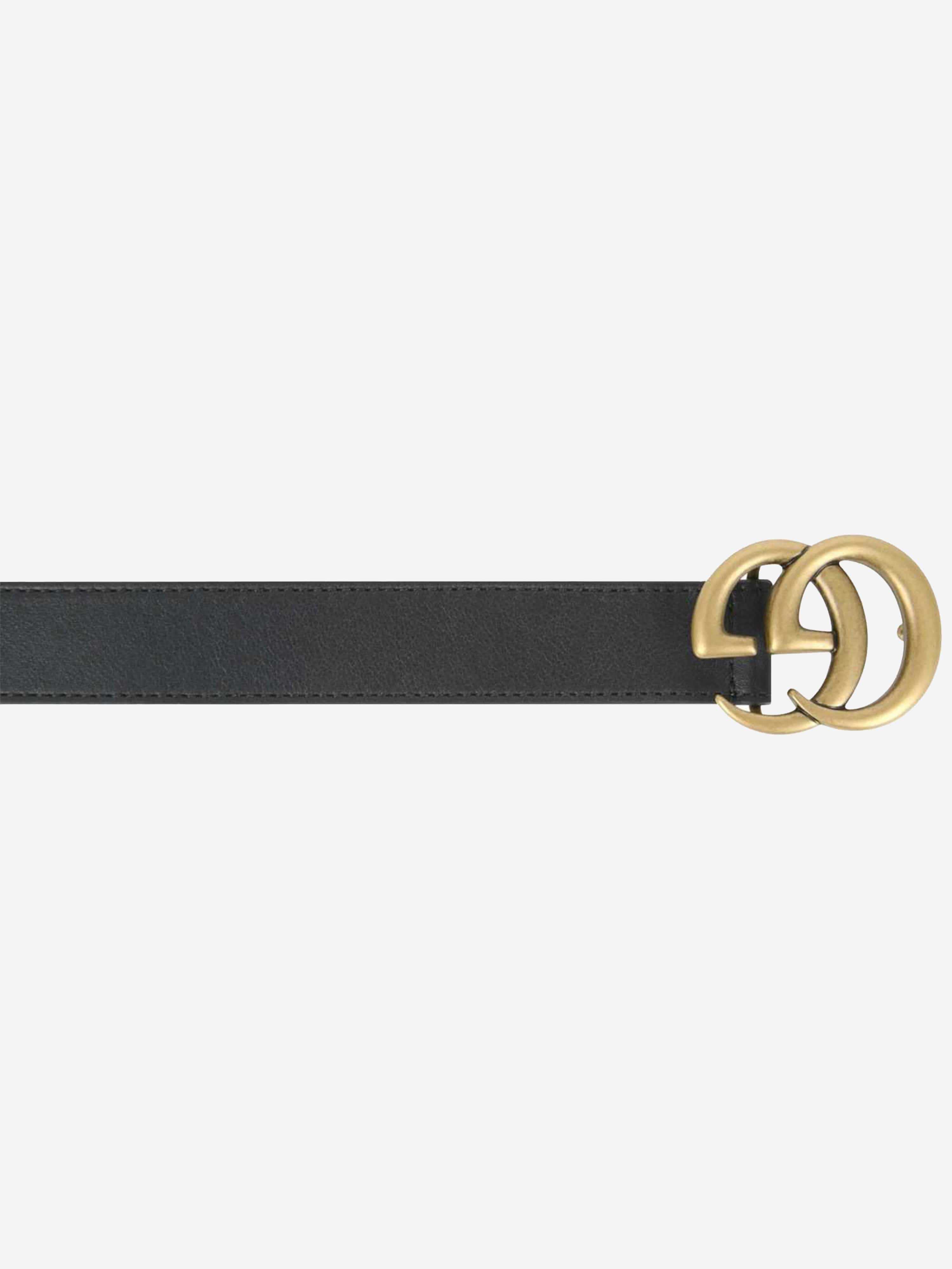 Gucci Kids Leather GG Belt in Black