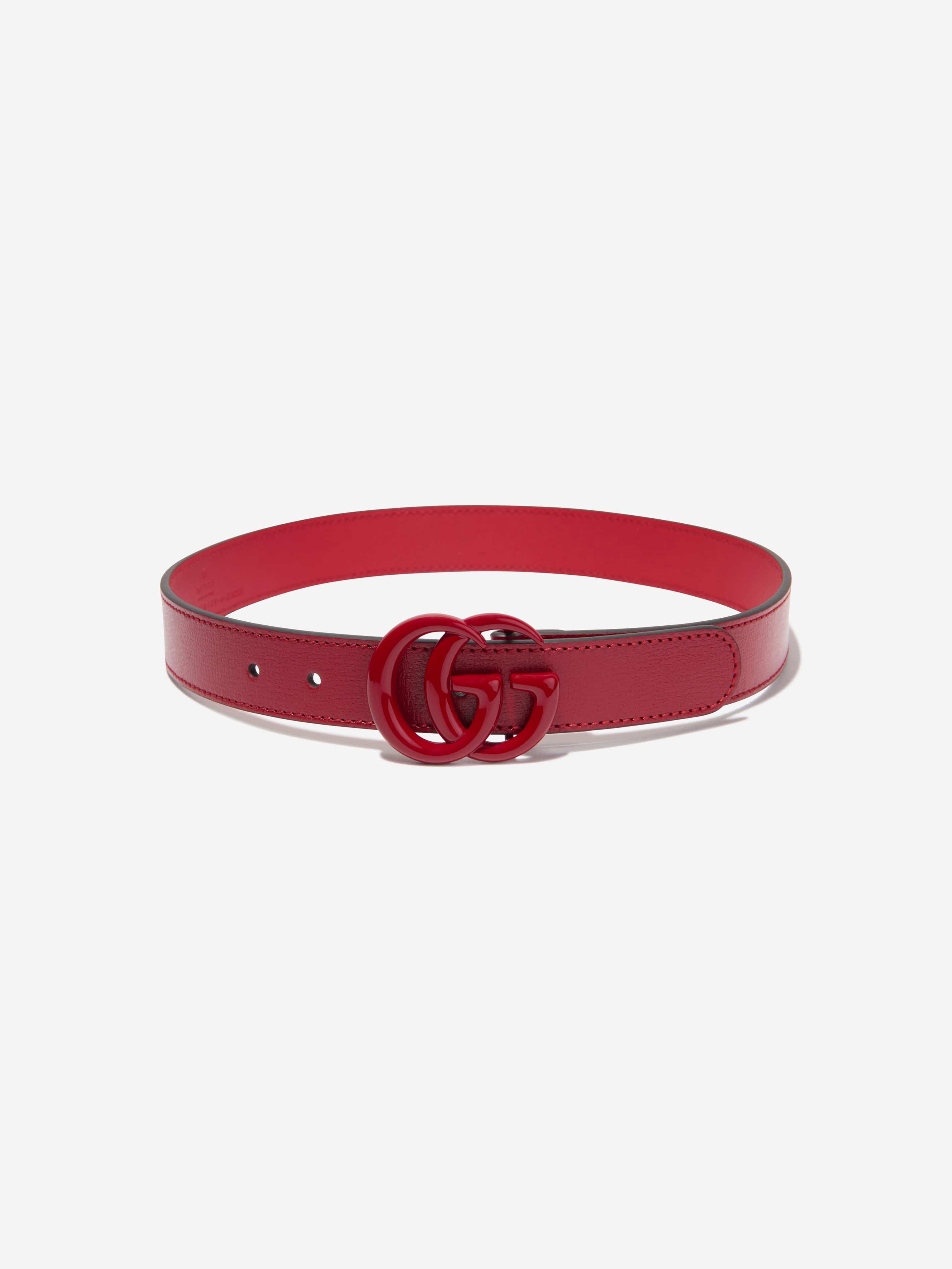 Gucci Kids Leather GG Belt in Red