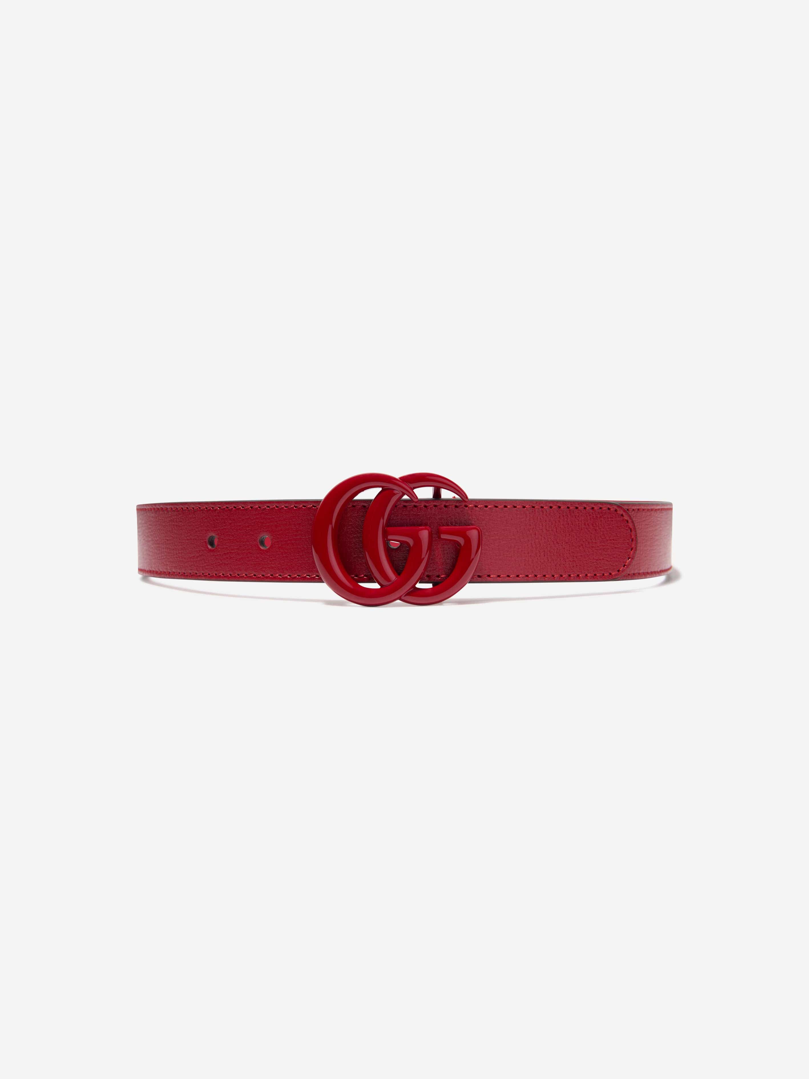 Gucci Kids Leather GG Belt in Red