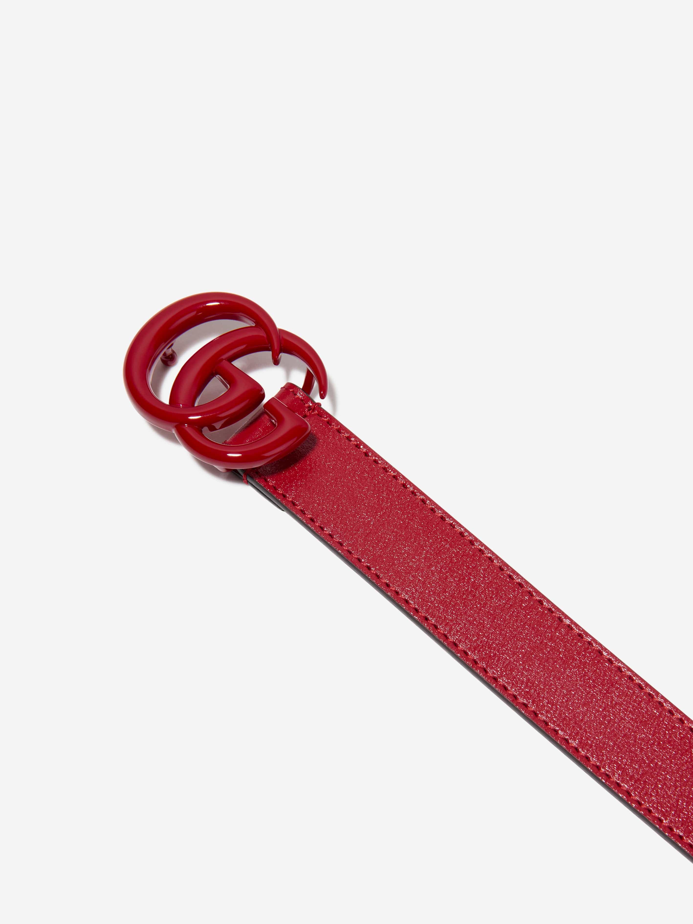 Gucci Kids Leather GG Belt in Red