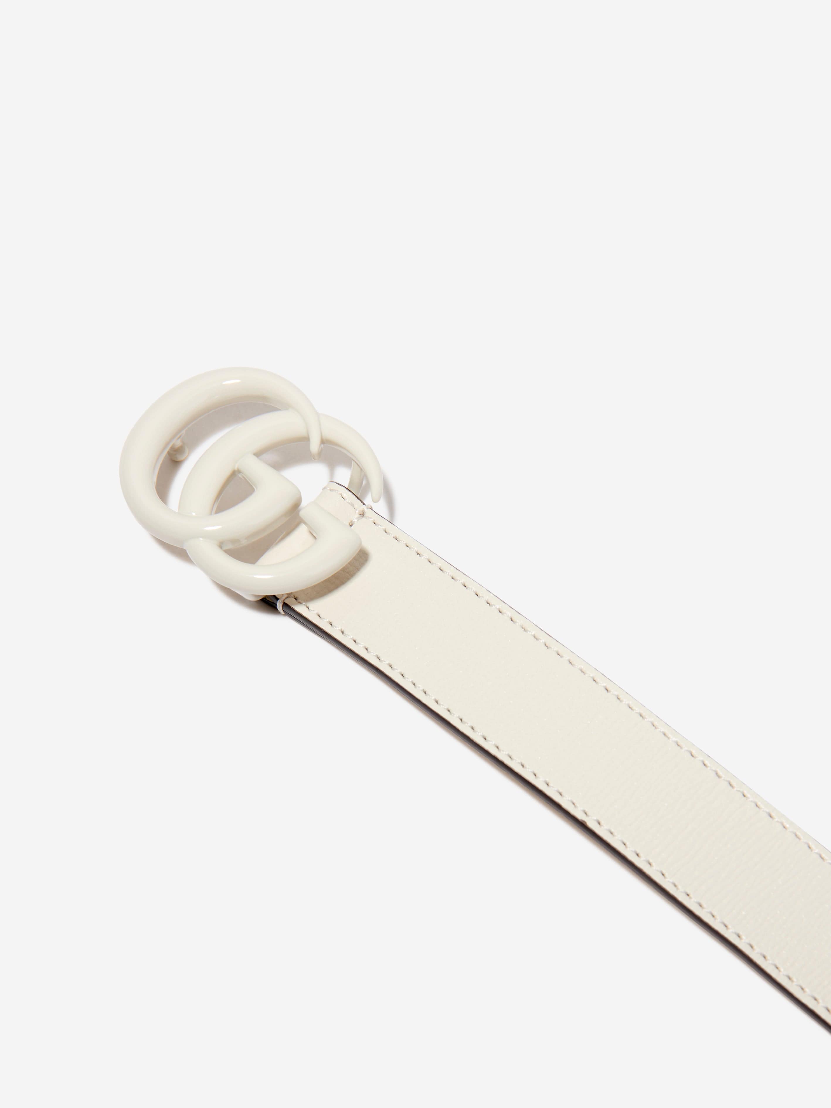 Gucci Kids Leather GG Belt in White