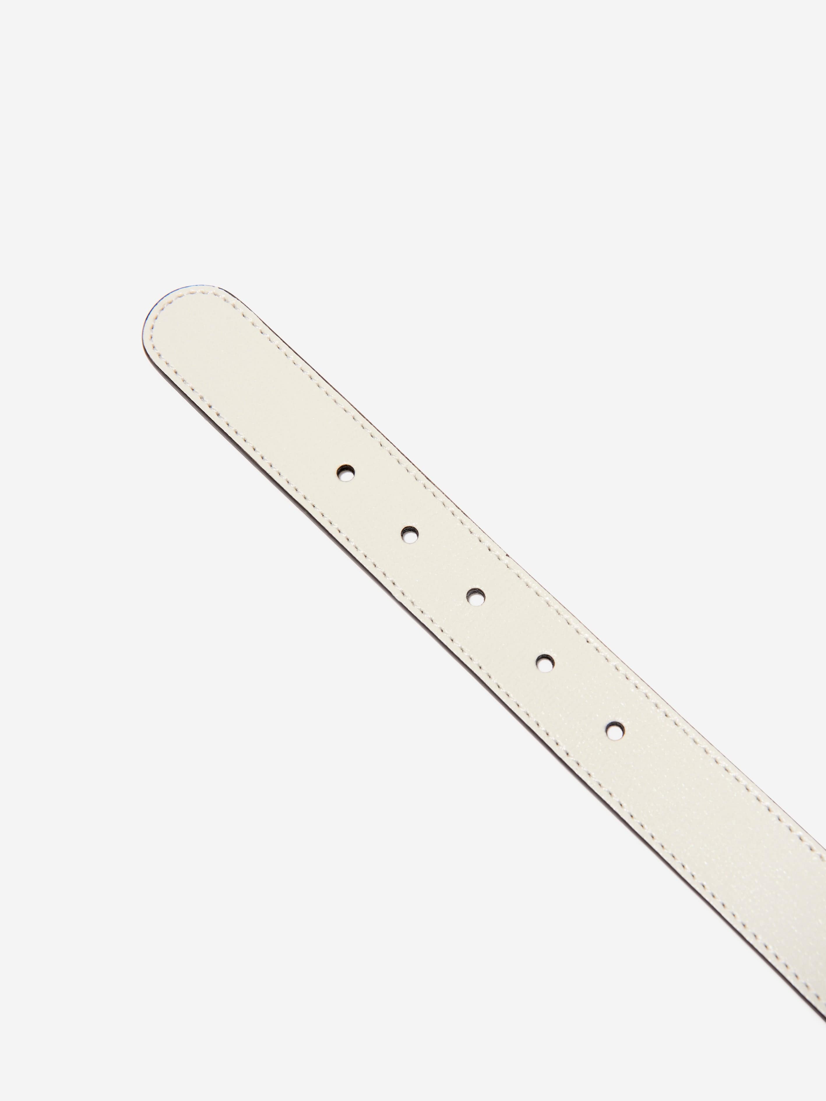 Gucci Kids Leather GG Belt in White