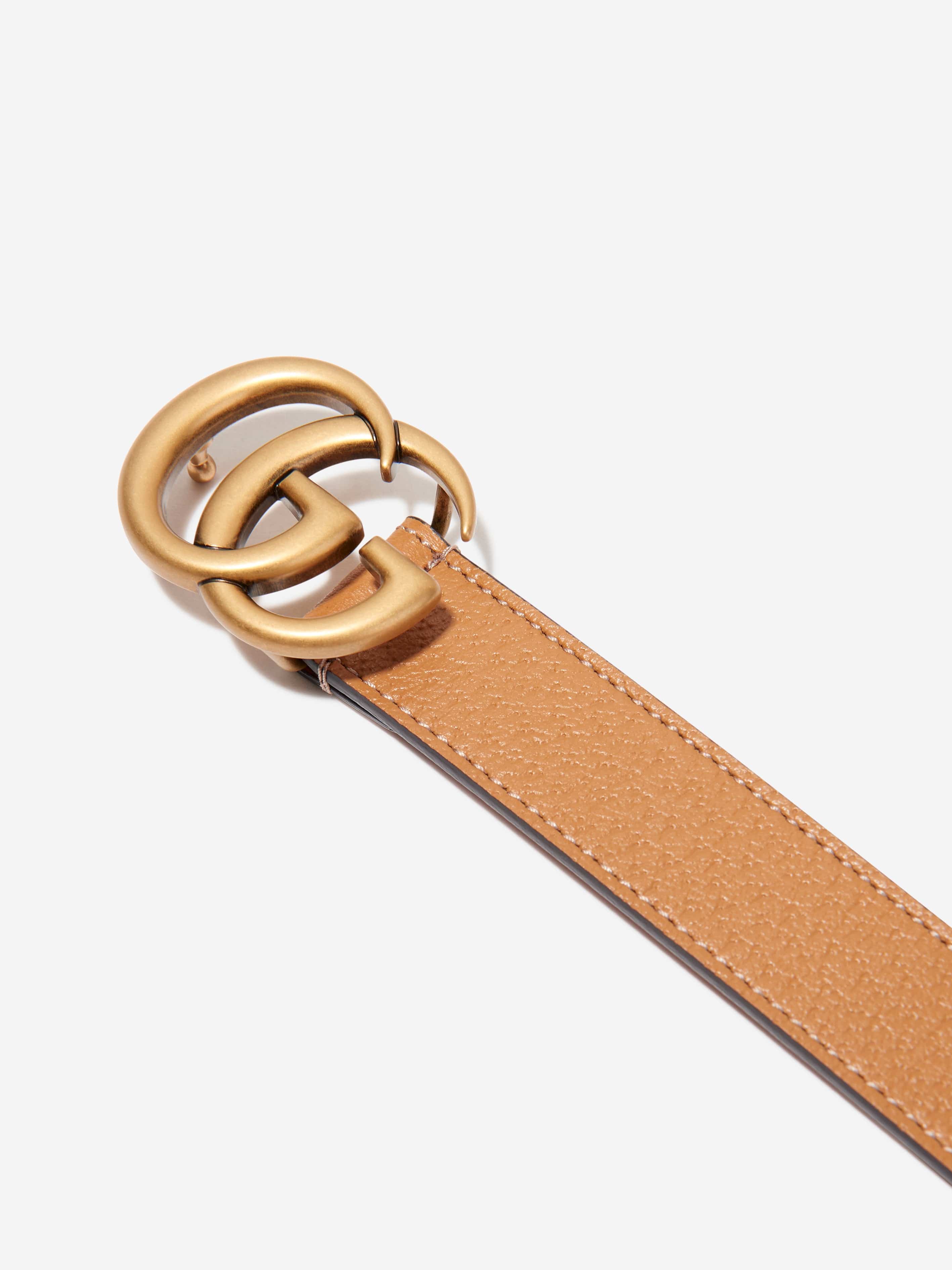 Gucci Kids Leather GG Belt in Brown