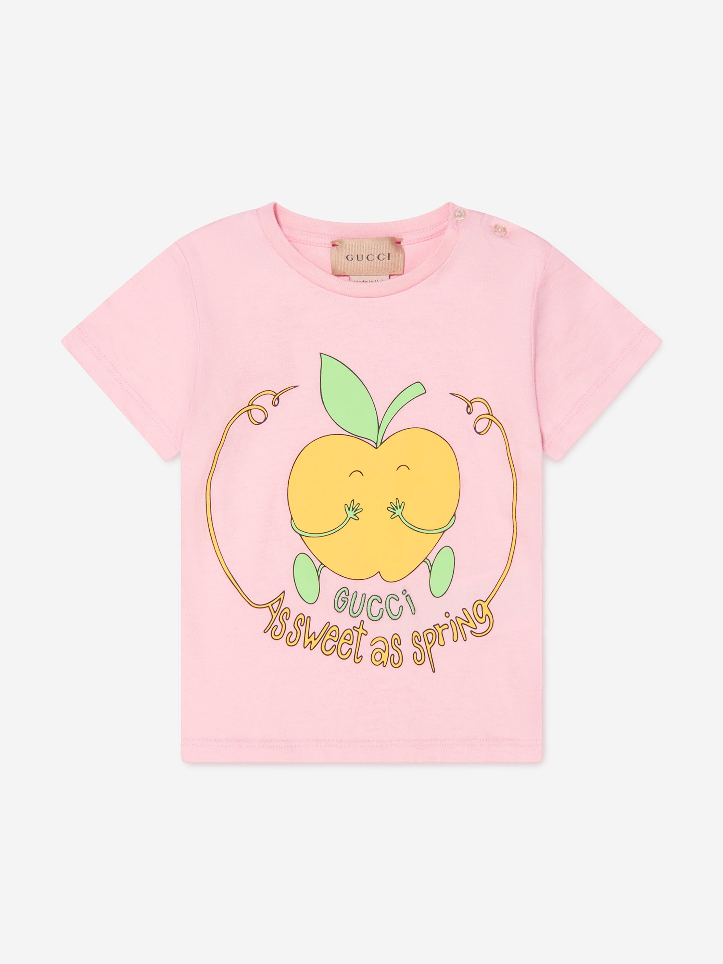 Gucci Baby Girls Apple T-Shirt in Pink