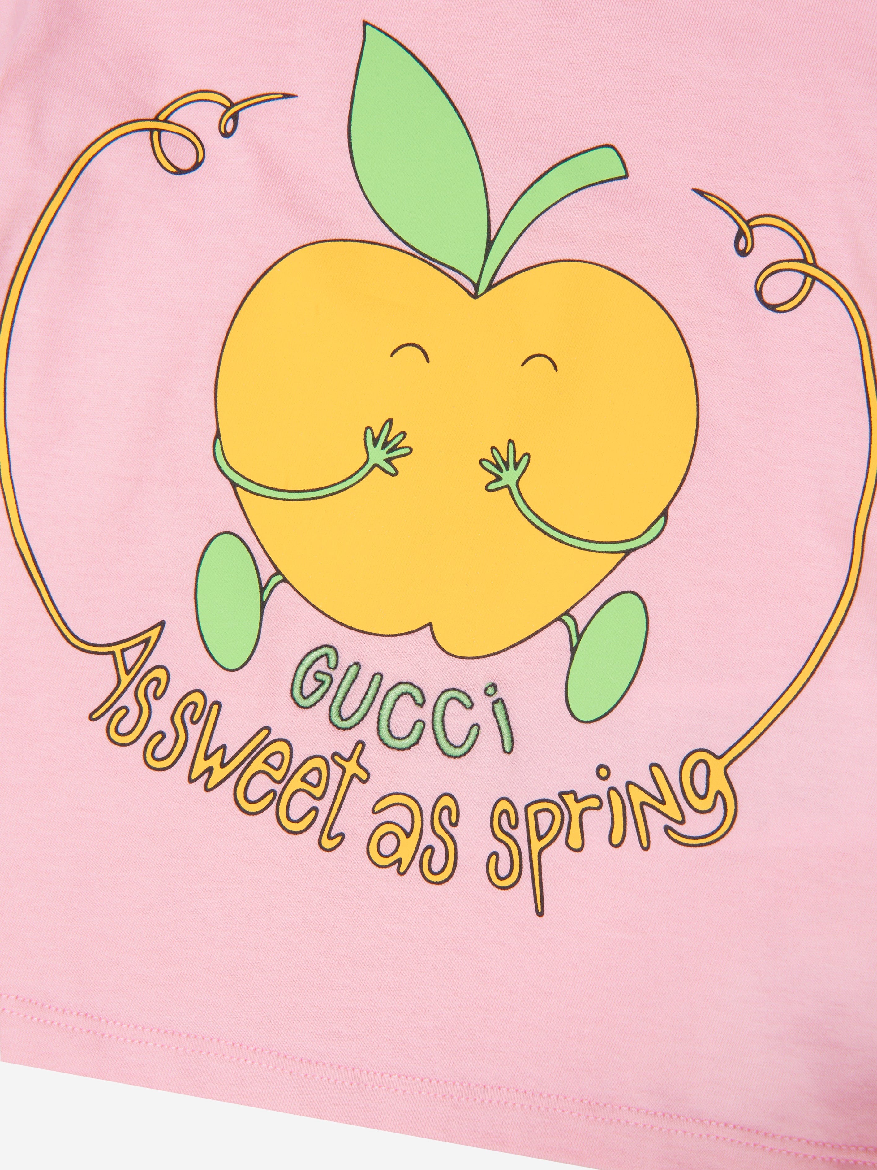 Gucci Baby Girls Apple T-Shirt in Pink