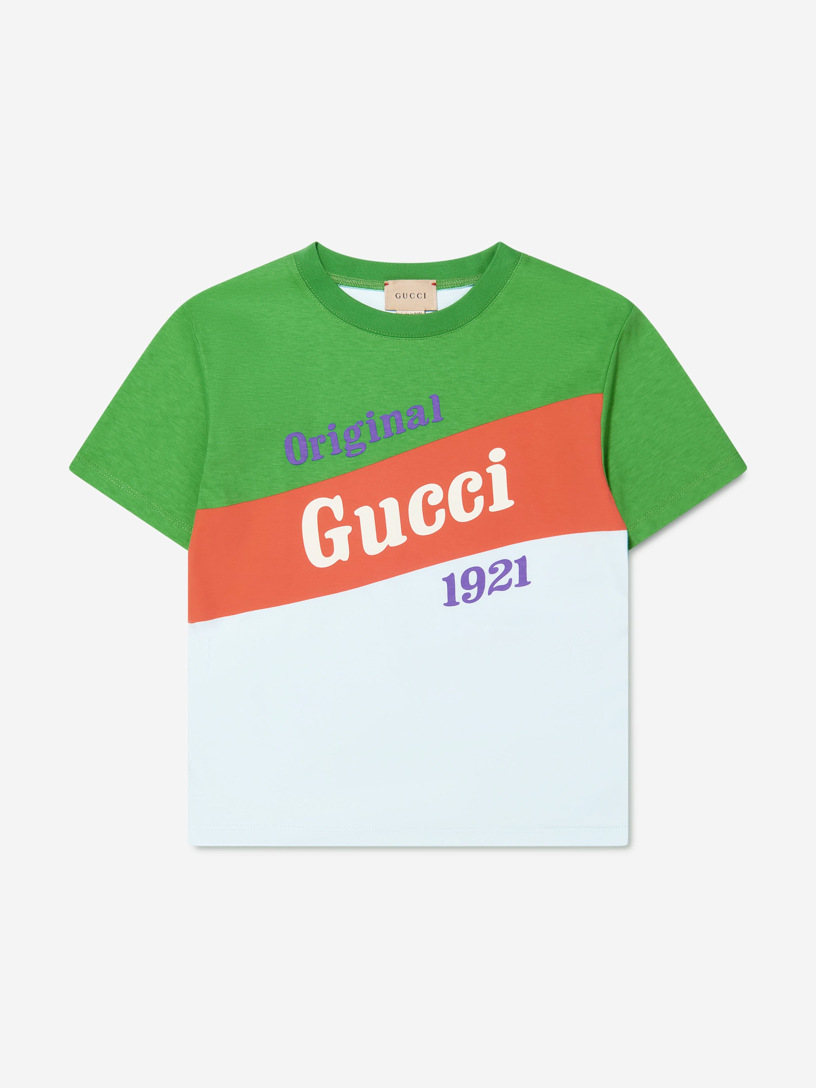 Gucci Kids Logo Print T-Shirt in Green