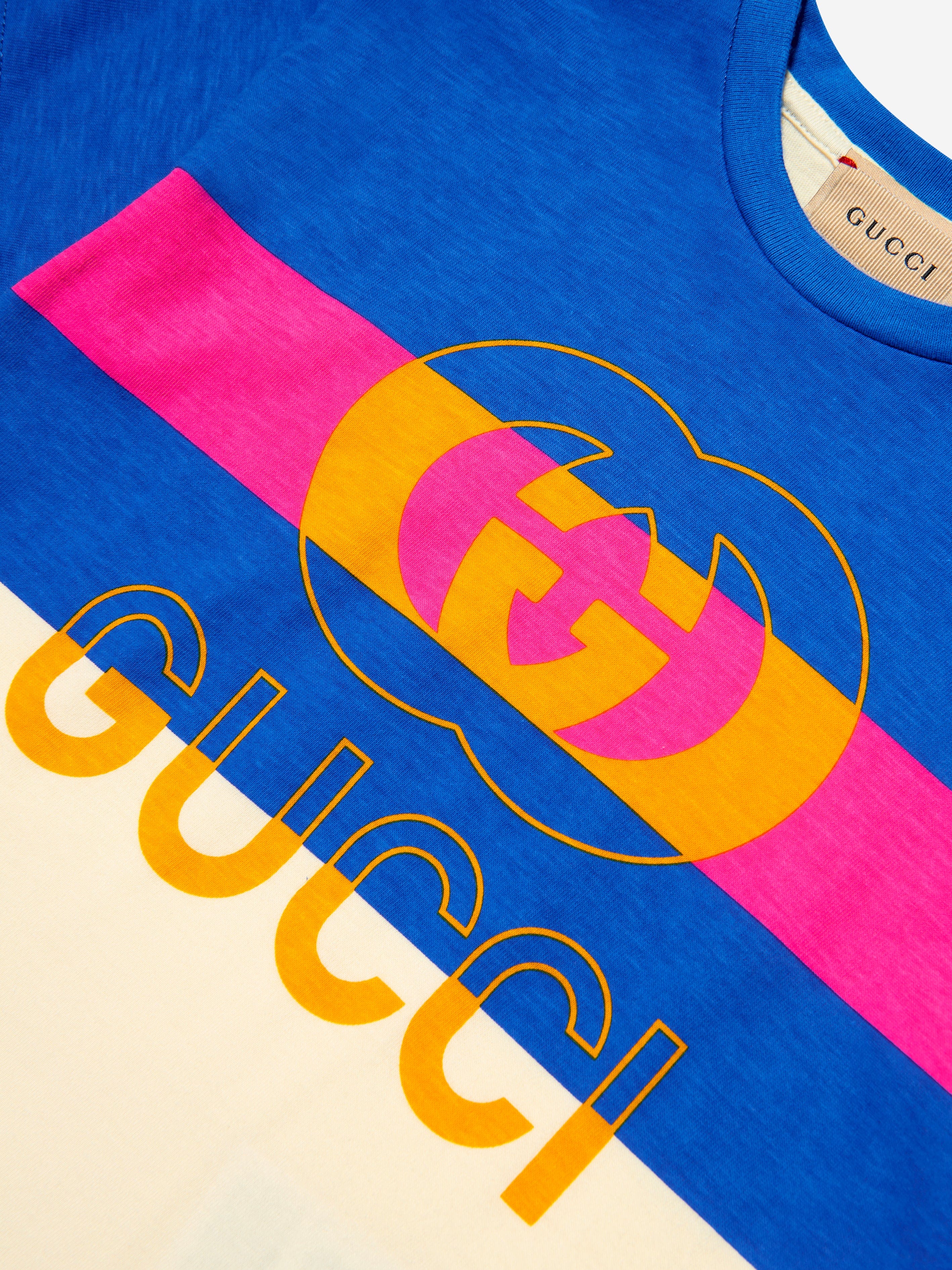 Gucci Baby Girls Logo T-Shirt in Blue