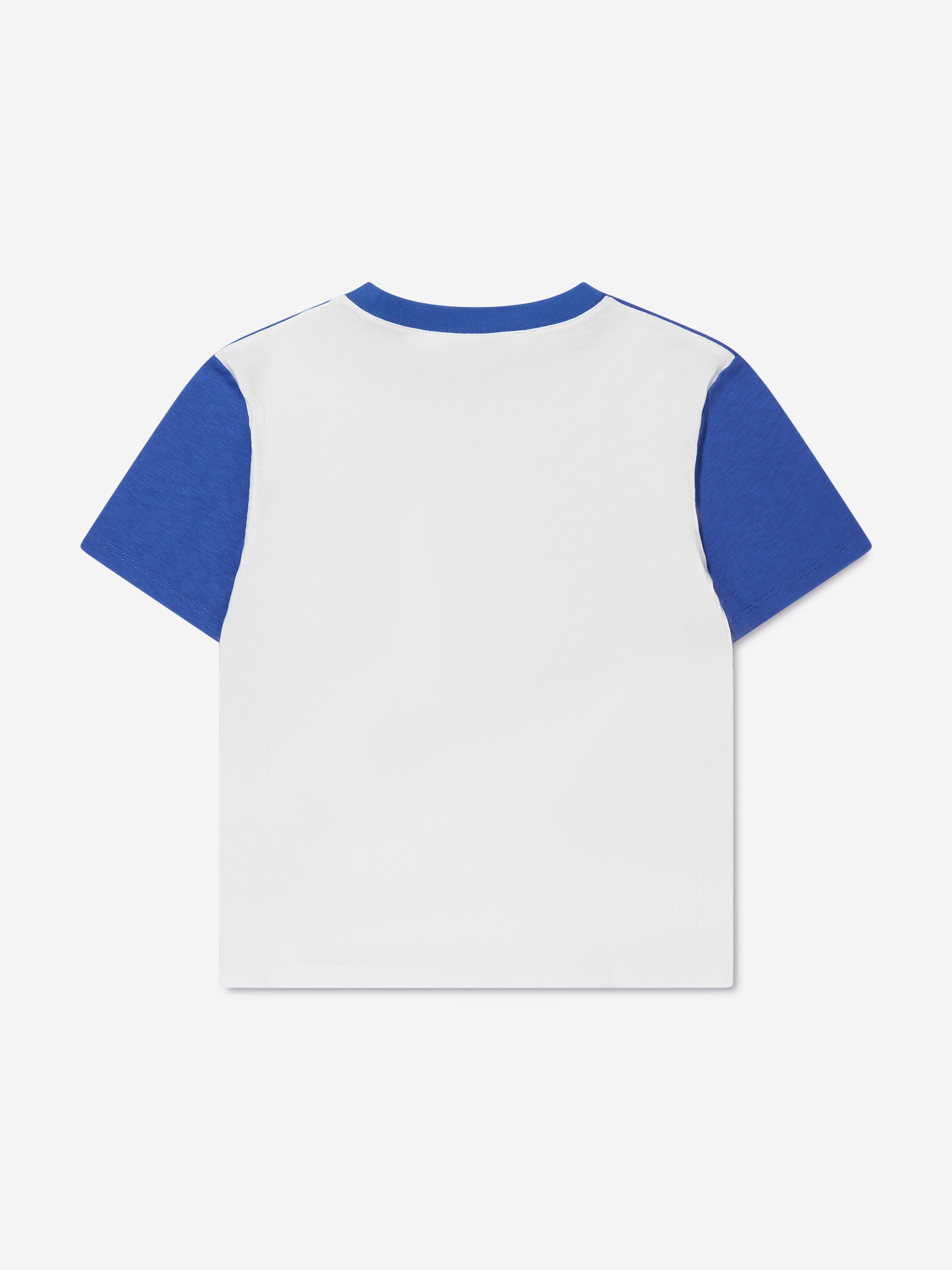 Gucci Boys Striped Logo T-Shirt in Blue