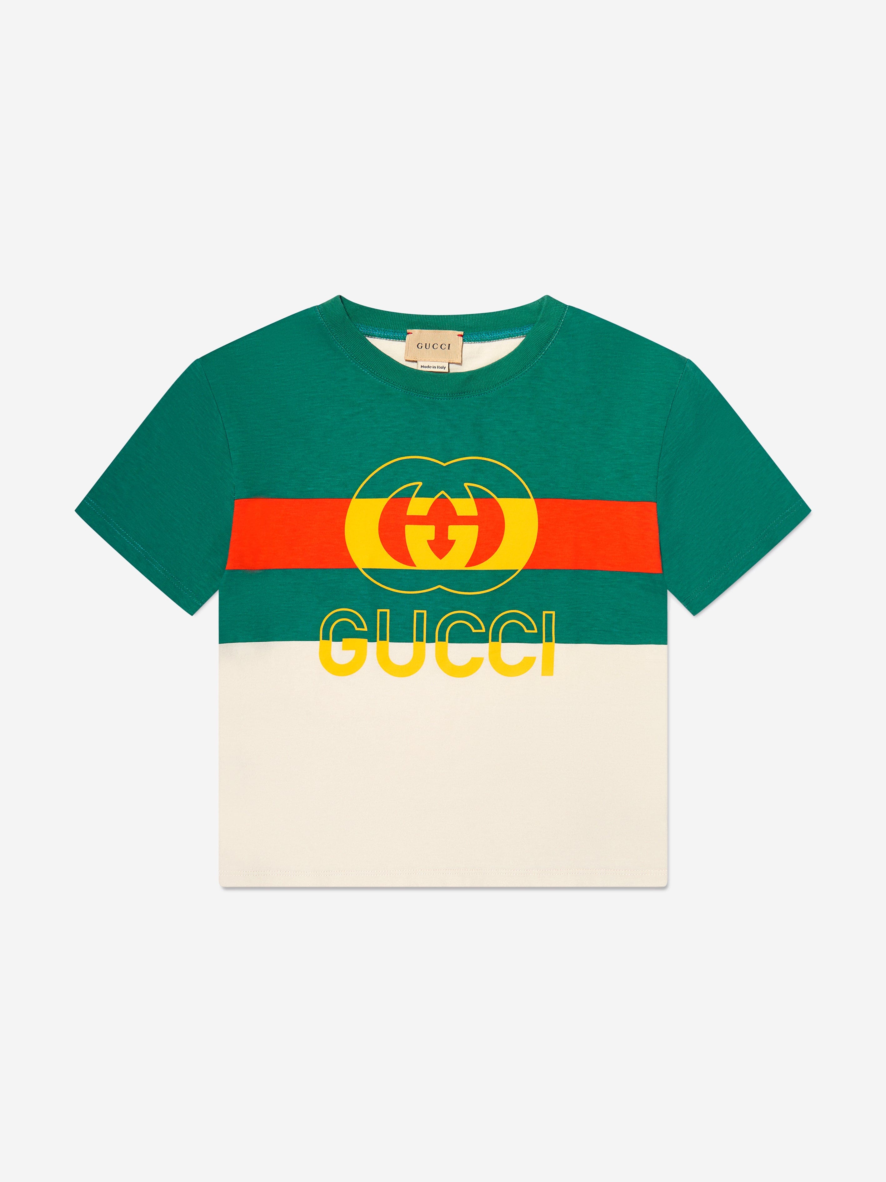 Gucci Kids Logo Print T-Shirt in Green