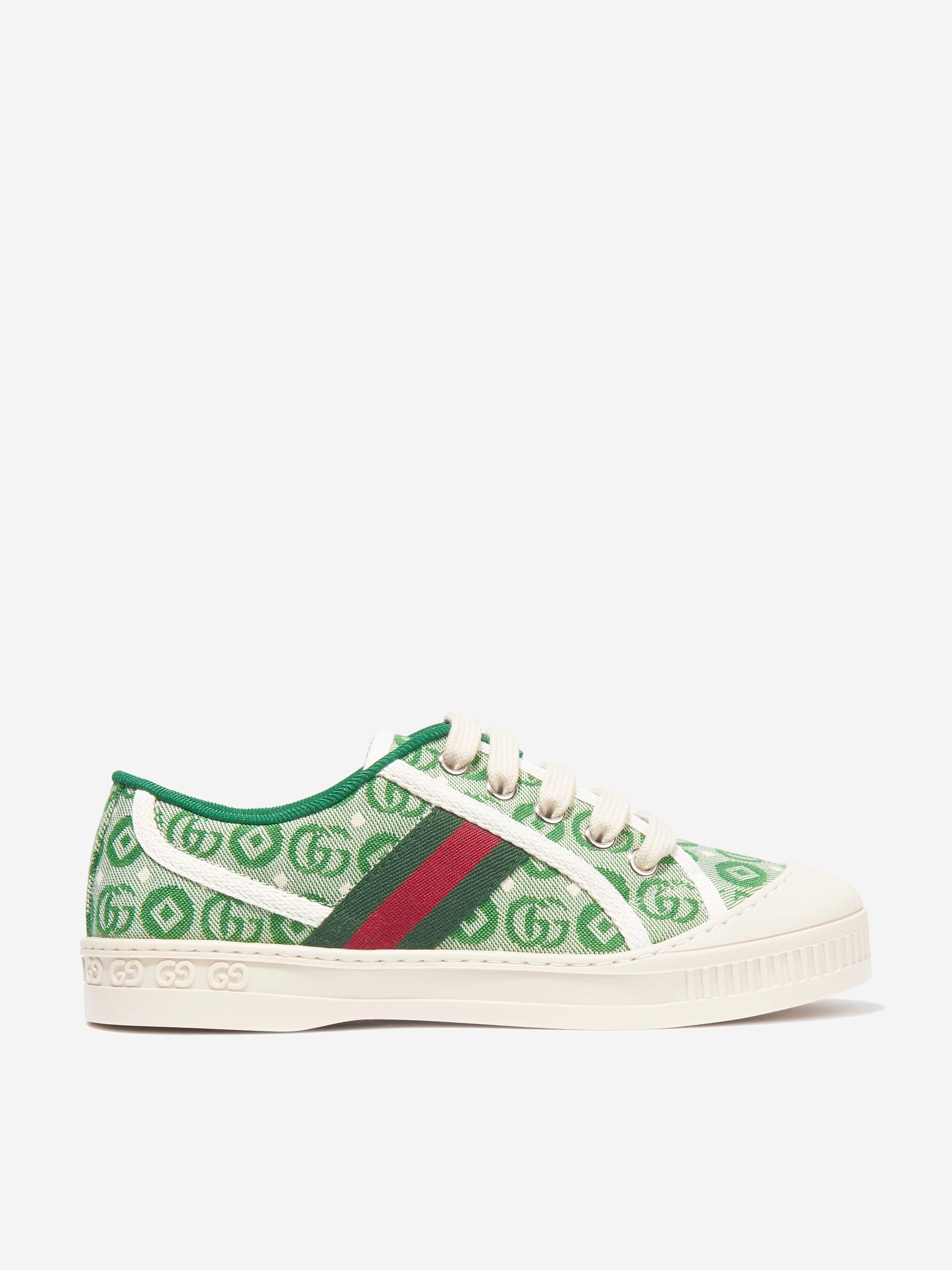 Gucci Kids Tennis Trainers in Green