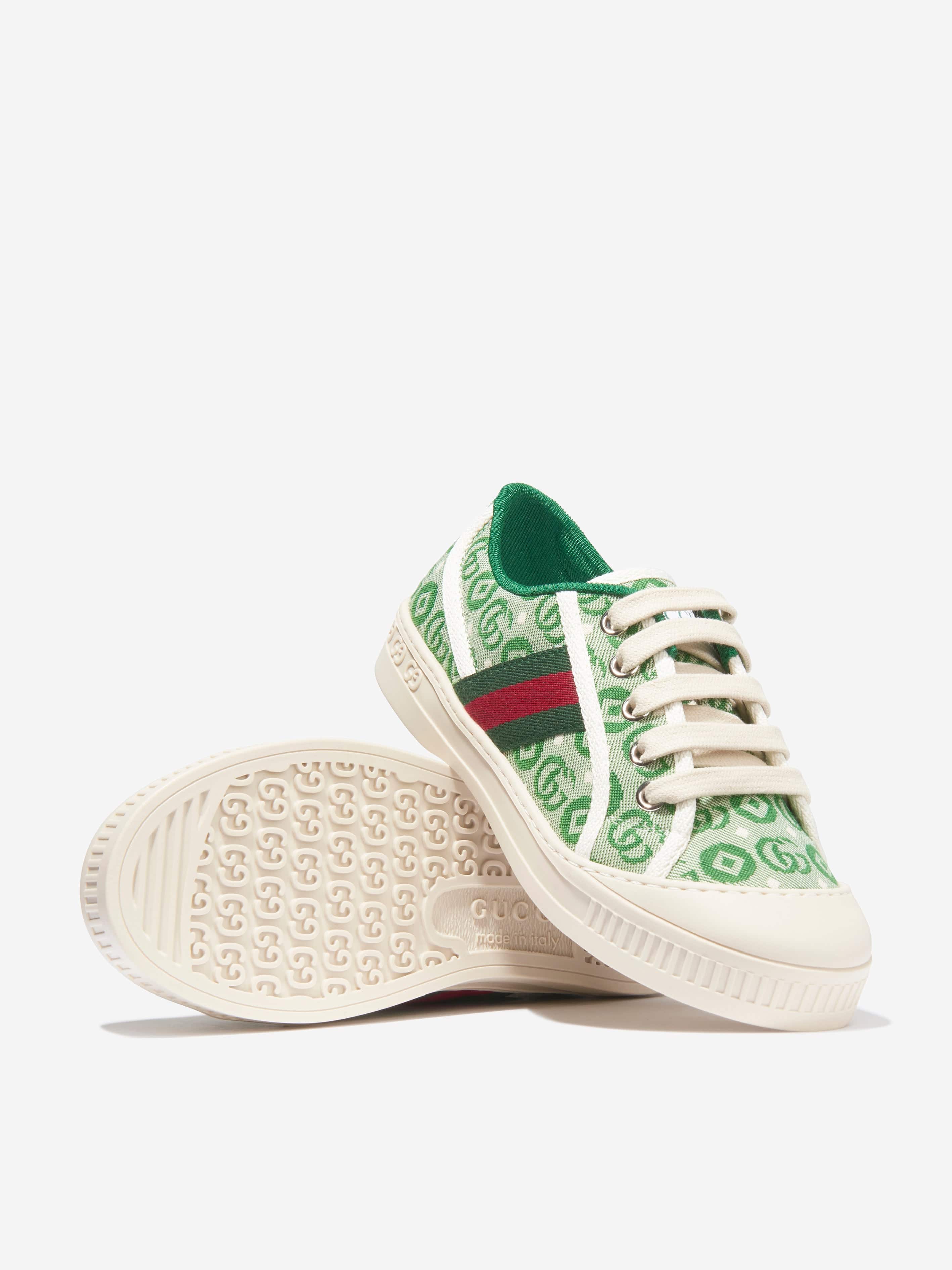 Gucci Kids Tennis Trainers in Green