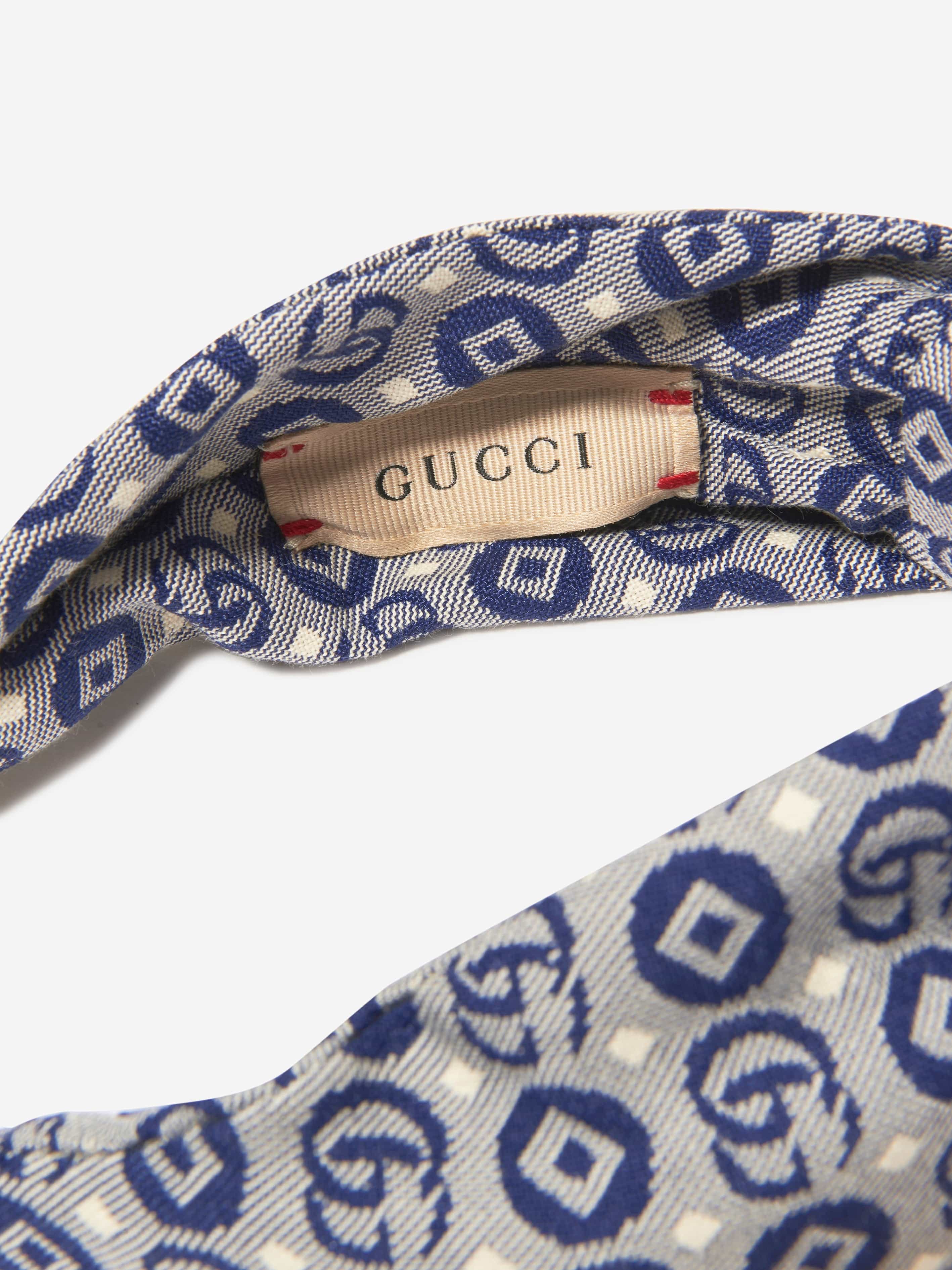 Gucci Girls GG Logo Headband in Blue