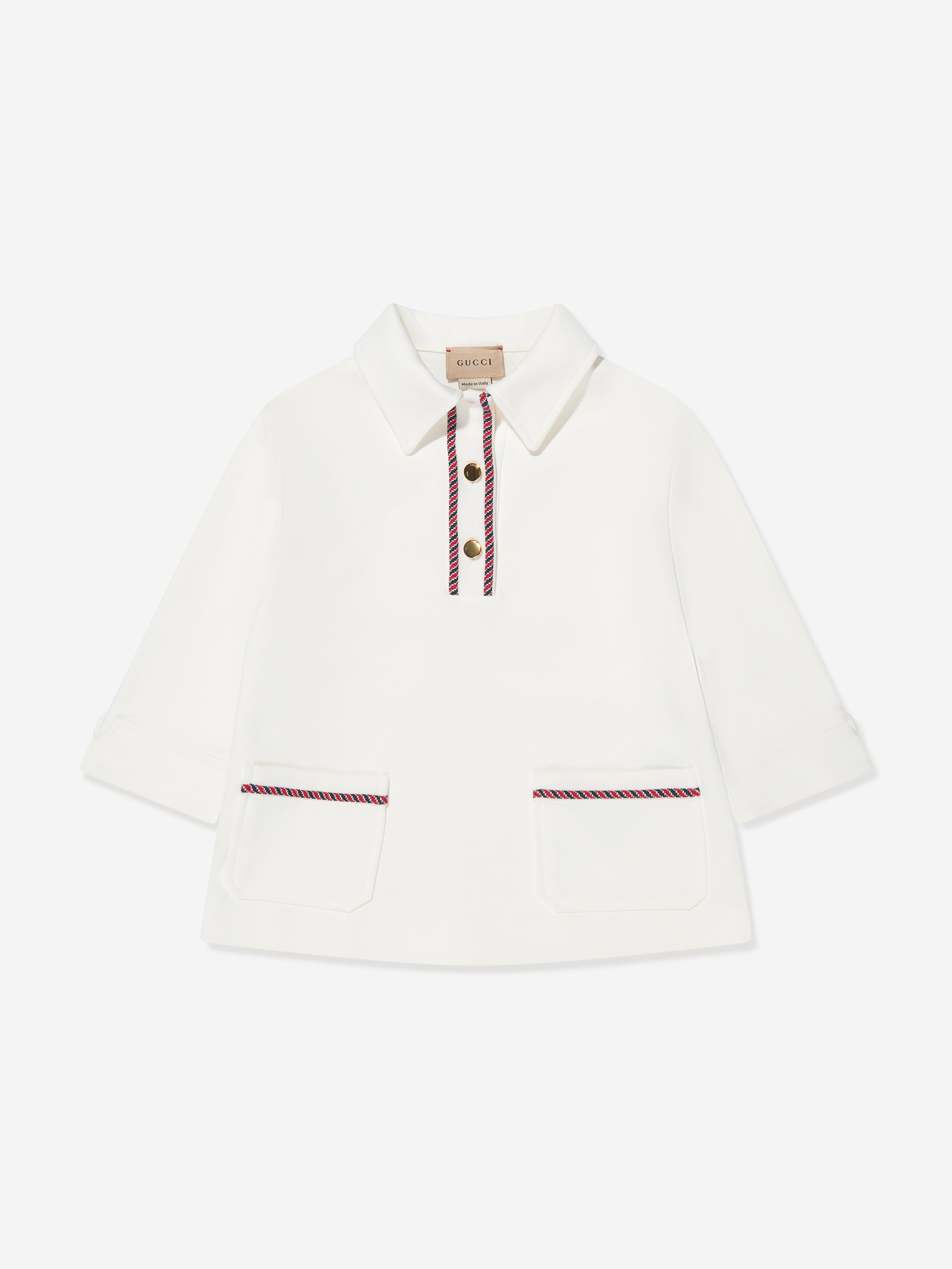 Gucci Girls Knitted Jersey Top in White