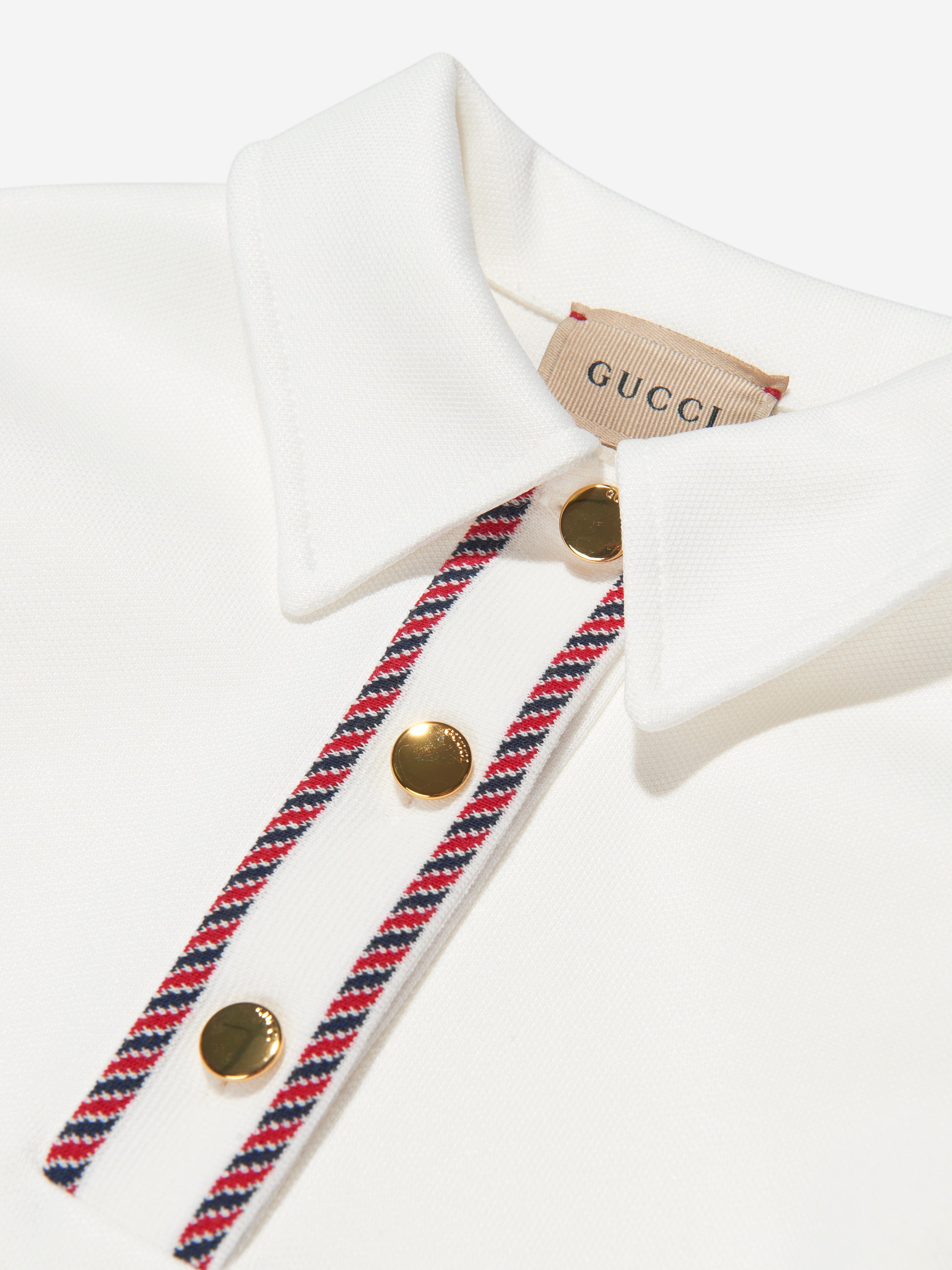 Gucci Girls Knitted Jersey Top in White