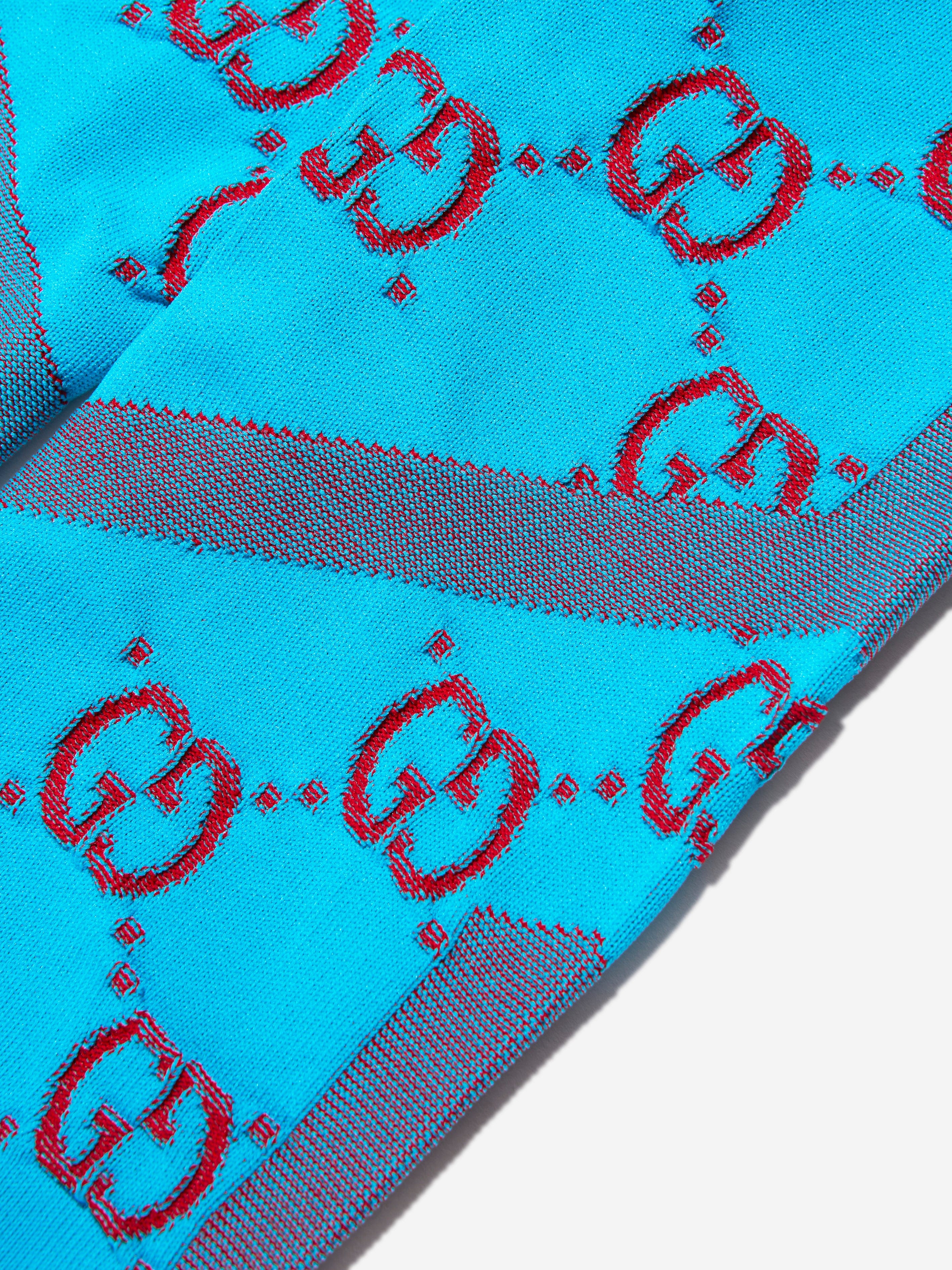 Gucci Baby Girls GG Logo Leggings in Blue