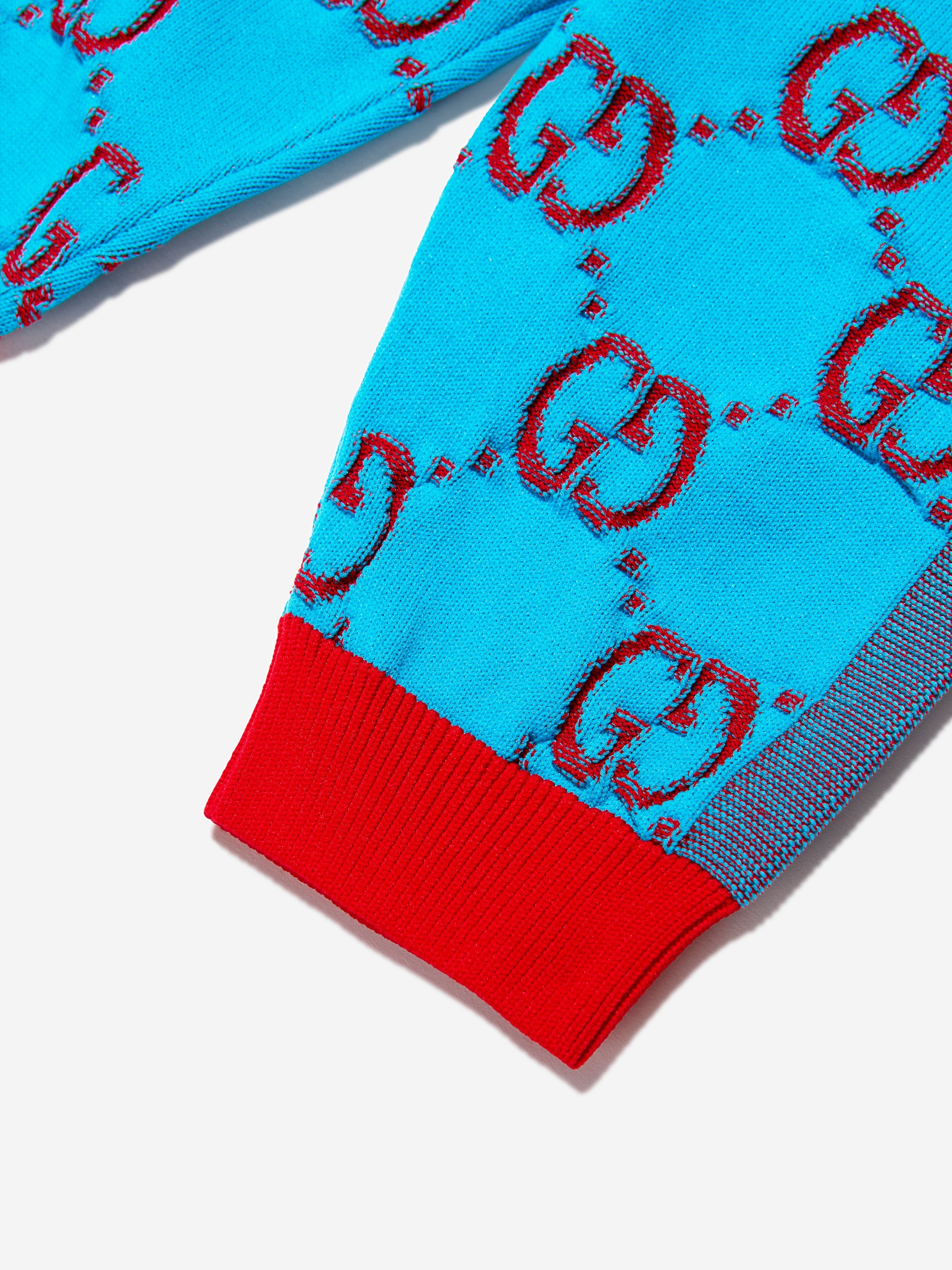 Gucci Baby Girls GG Logo Leggings in Blue