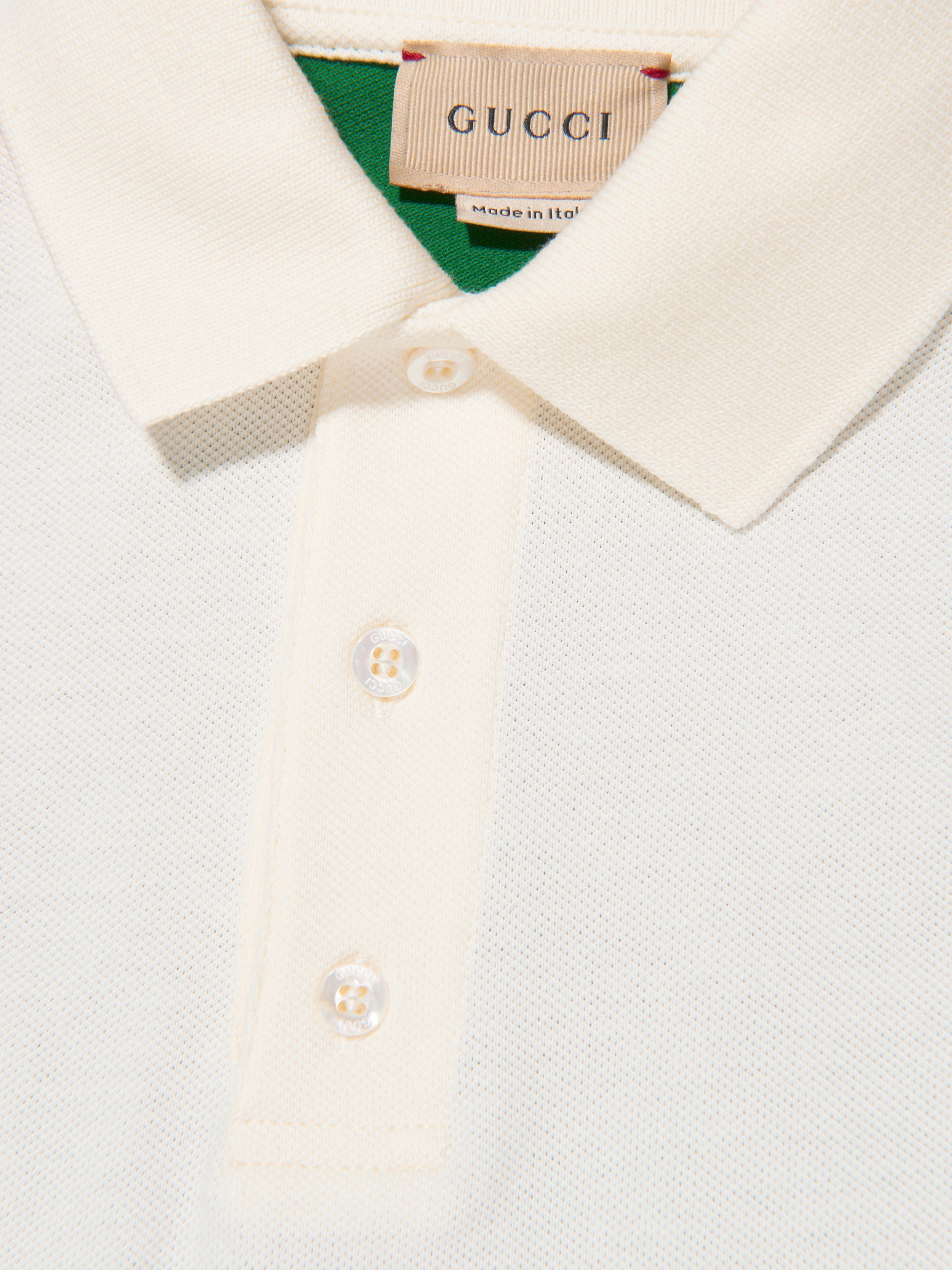 Gucci Boys Logo Polo Shirt in White