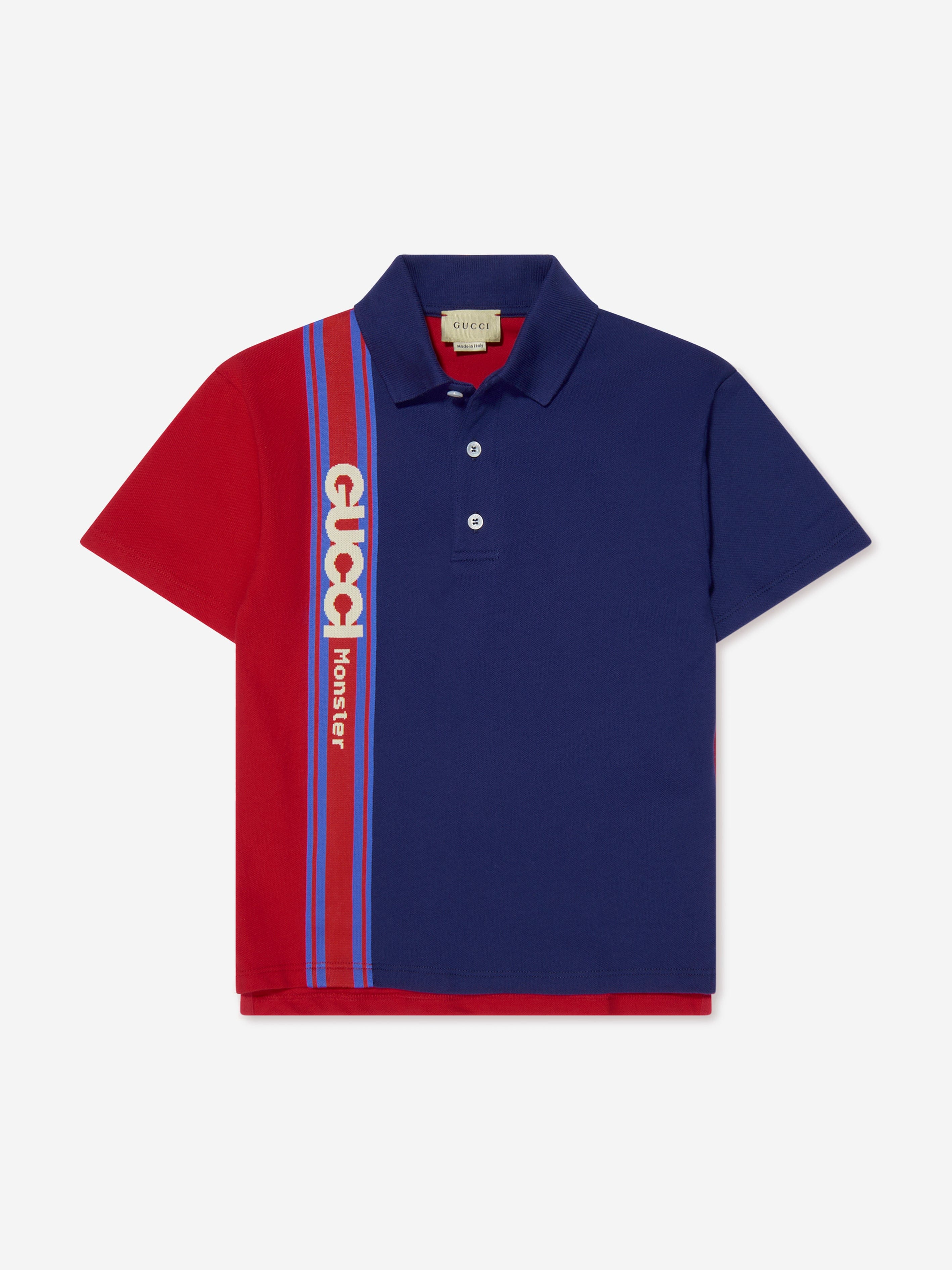 Gucci Boys Logo Polo Shirt in Navy