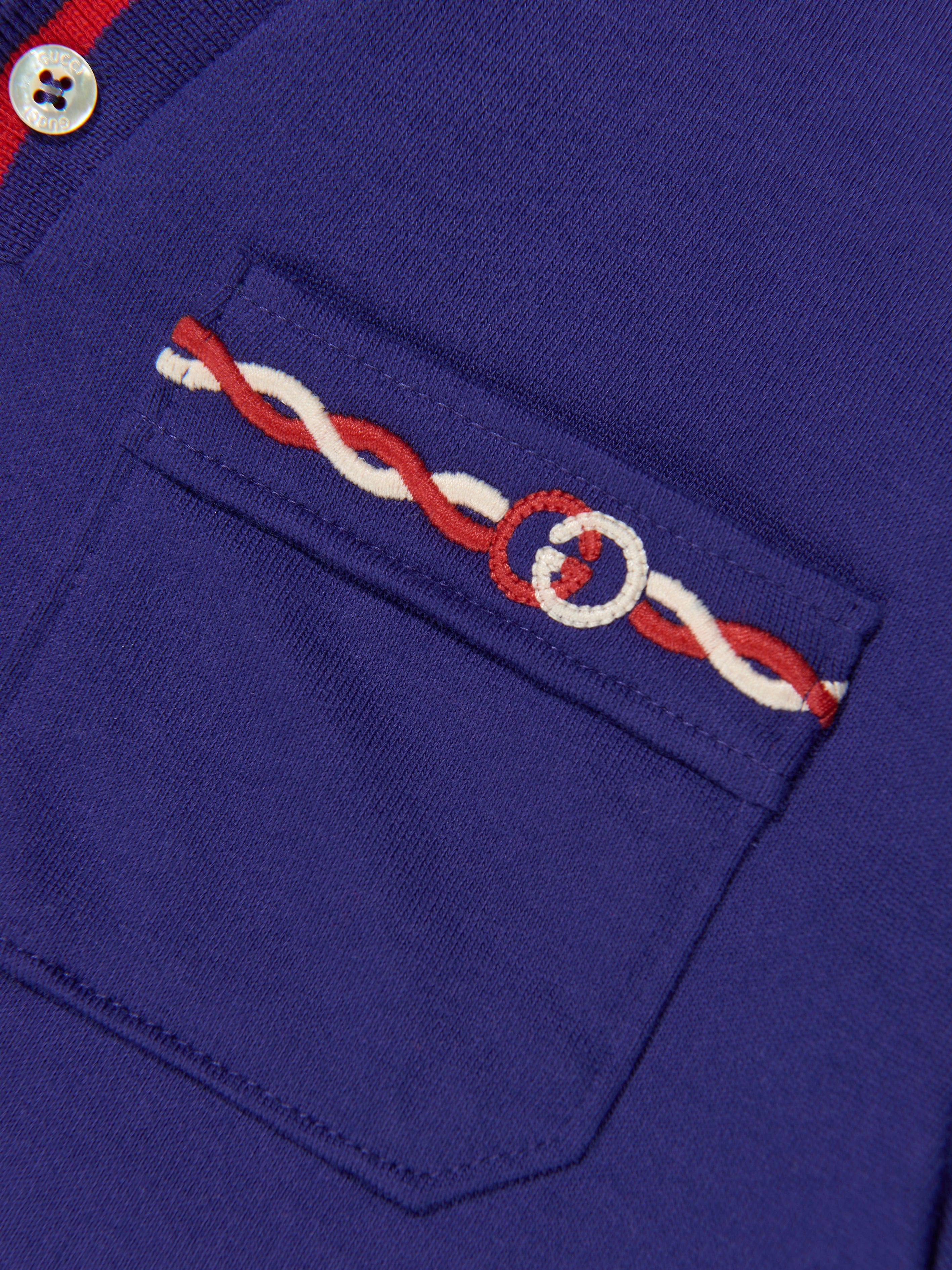 Gucci Boys Pocket Polo Shirt in Navy