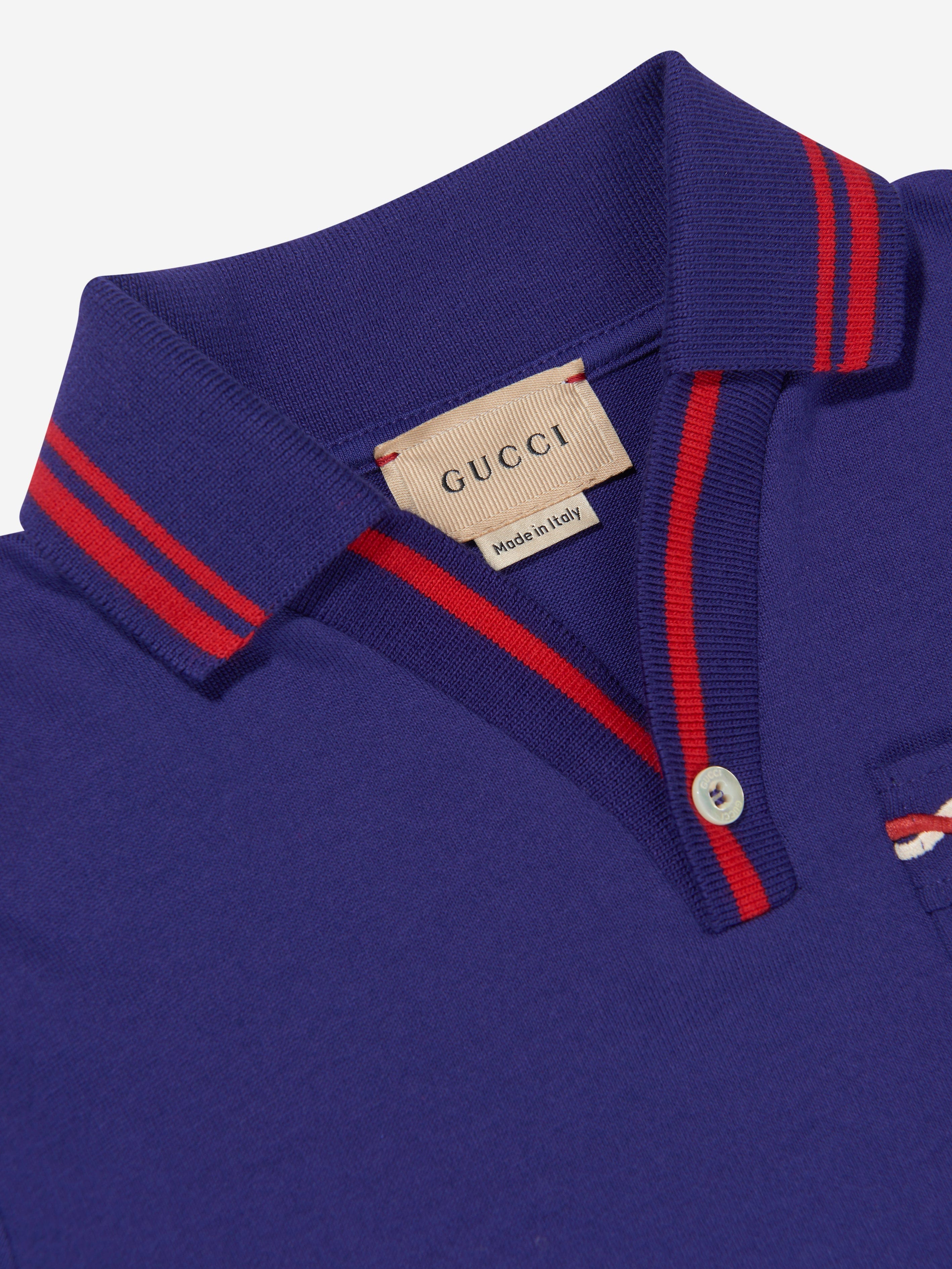 Gucci Boys Pocket Polo Shirt in Navy